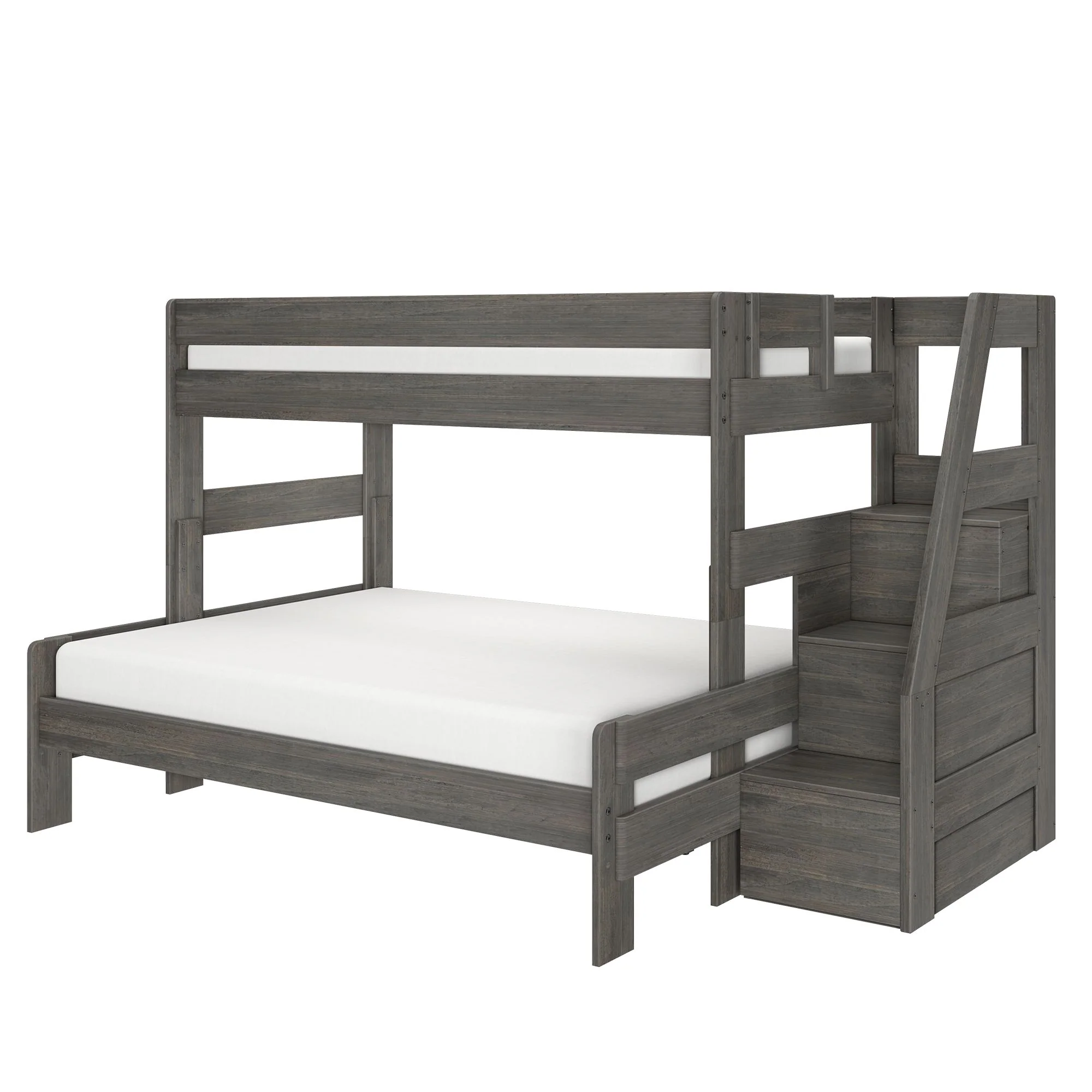 Modern Farmhouse Twin XL Over Queen Bunk Bed With Stairs - Image 10