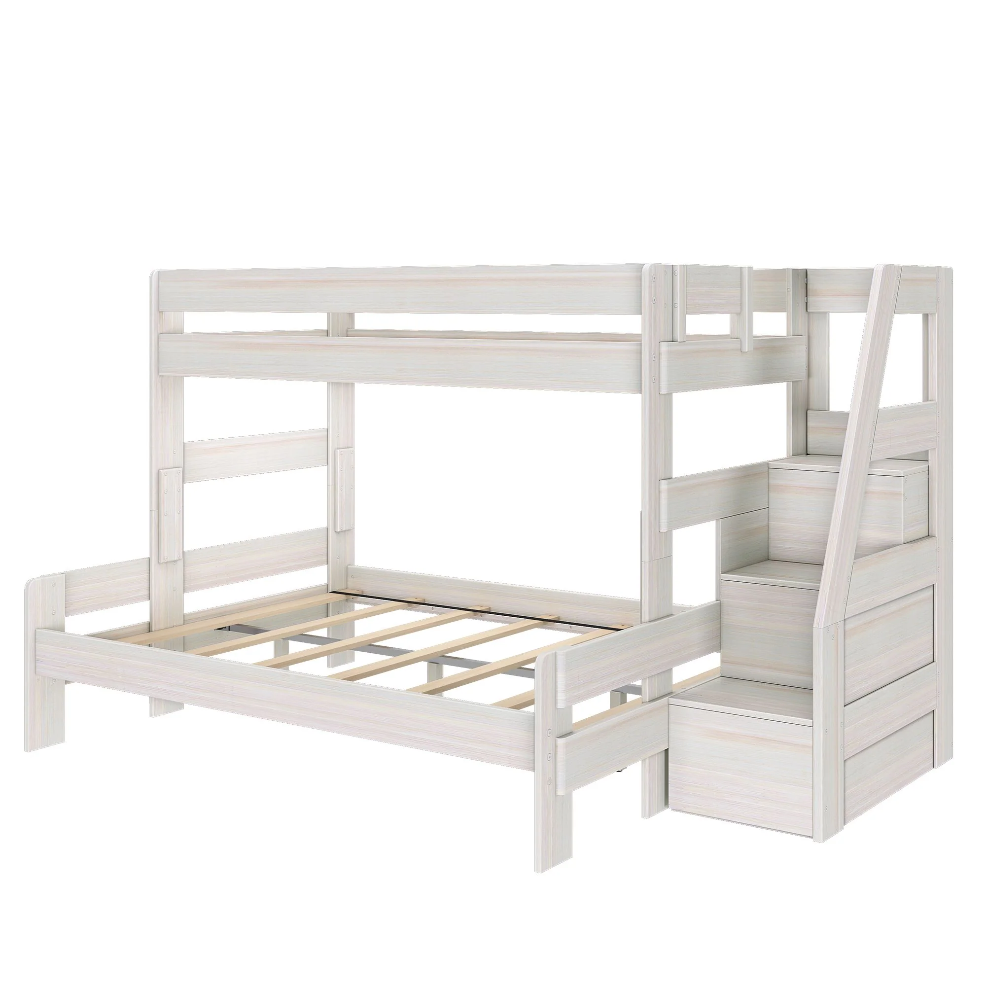 Modern Farmhouse Twin XL Over Queen Bunk Bed With Stairs - Image 25