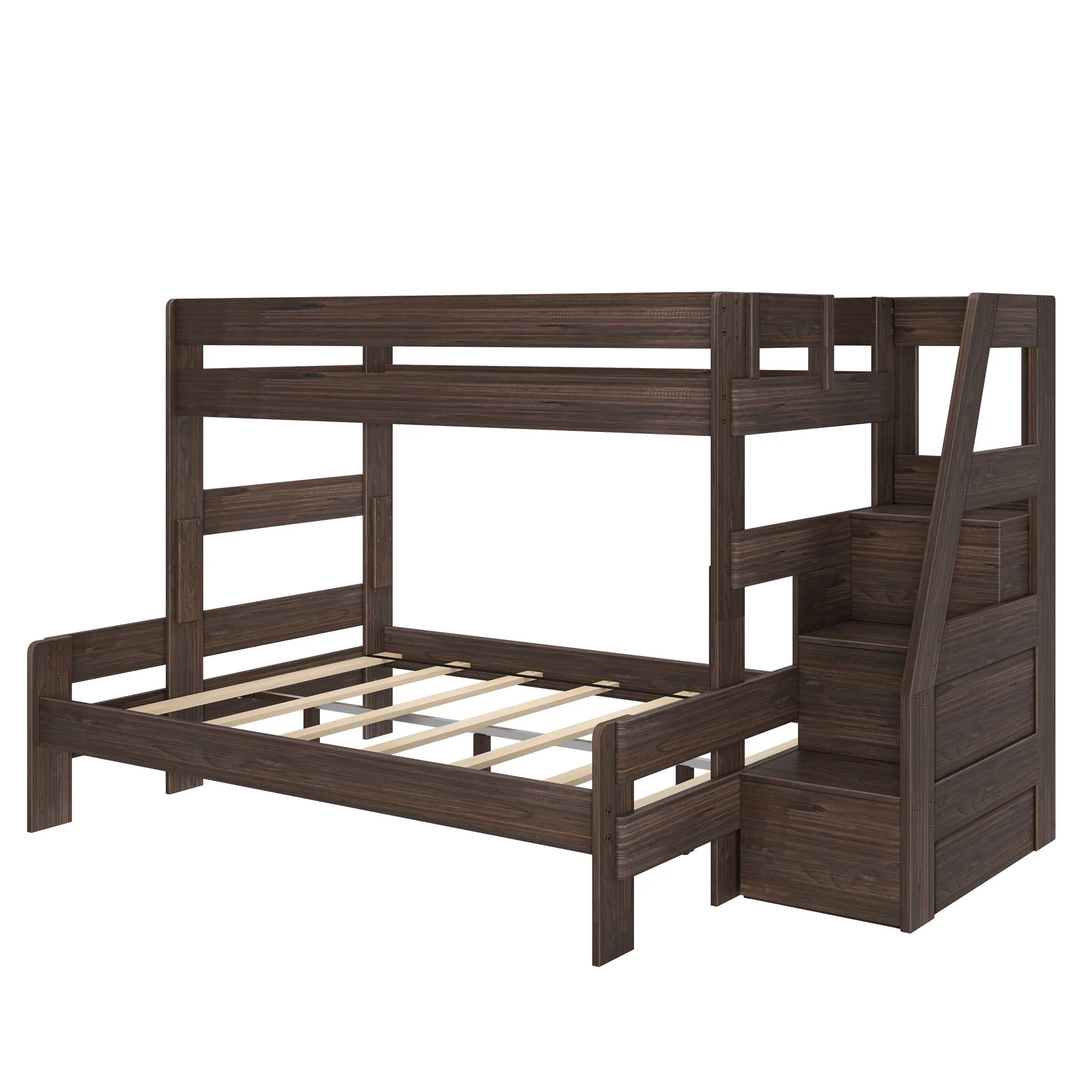 Modern Farmhouse Twin XL Over Queen Bunk Bed With Stairs - Image 27
