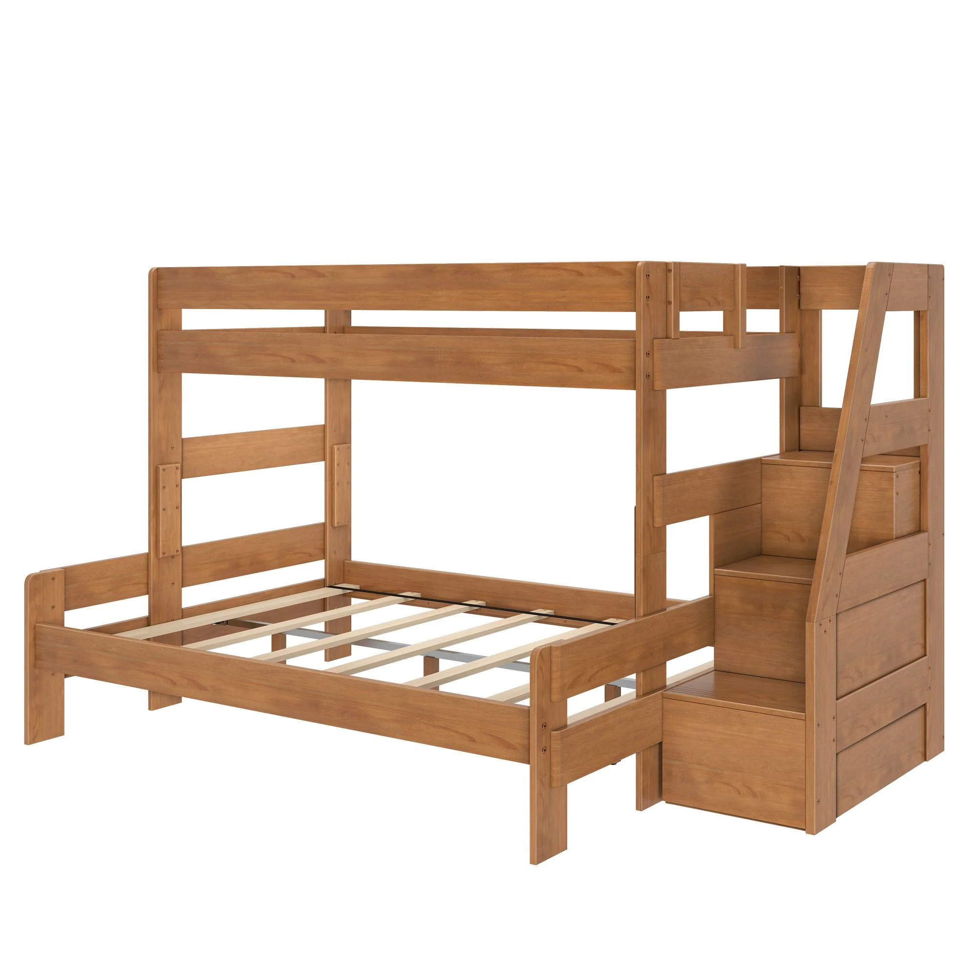 Modern Farmhouse Twin XL Over Queen Bunk Bed With Stairs - Image 28