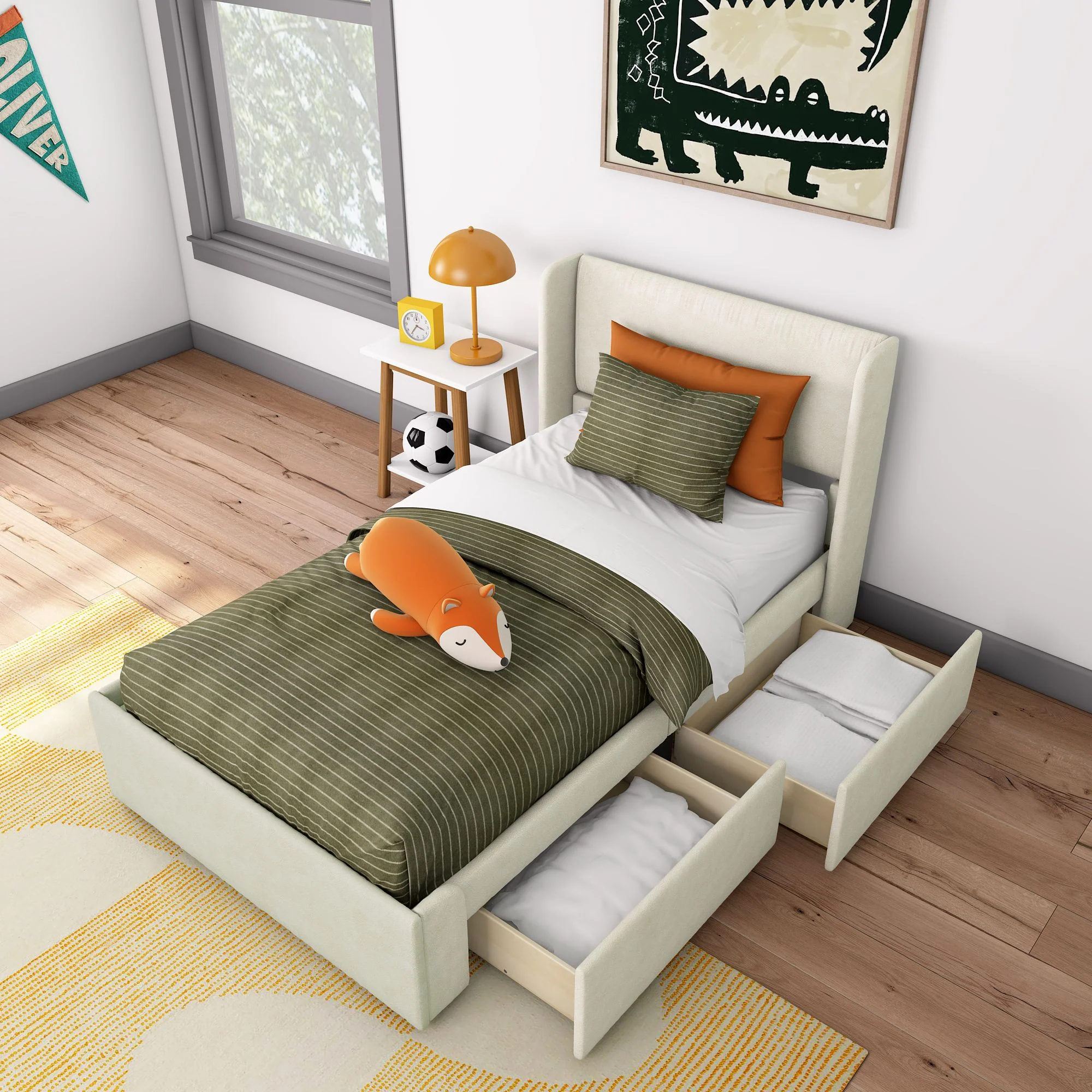 Nicholas Upholstered Twin Bed - Image 46