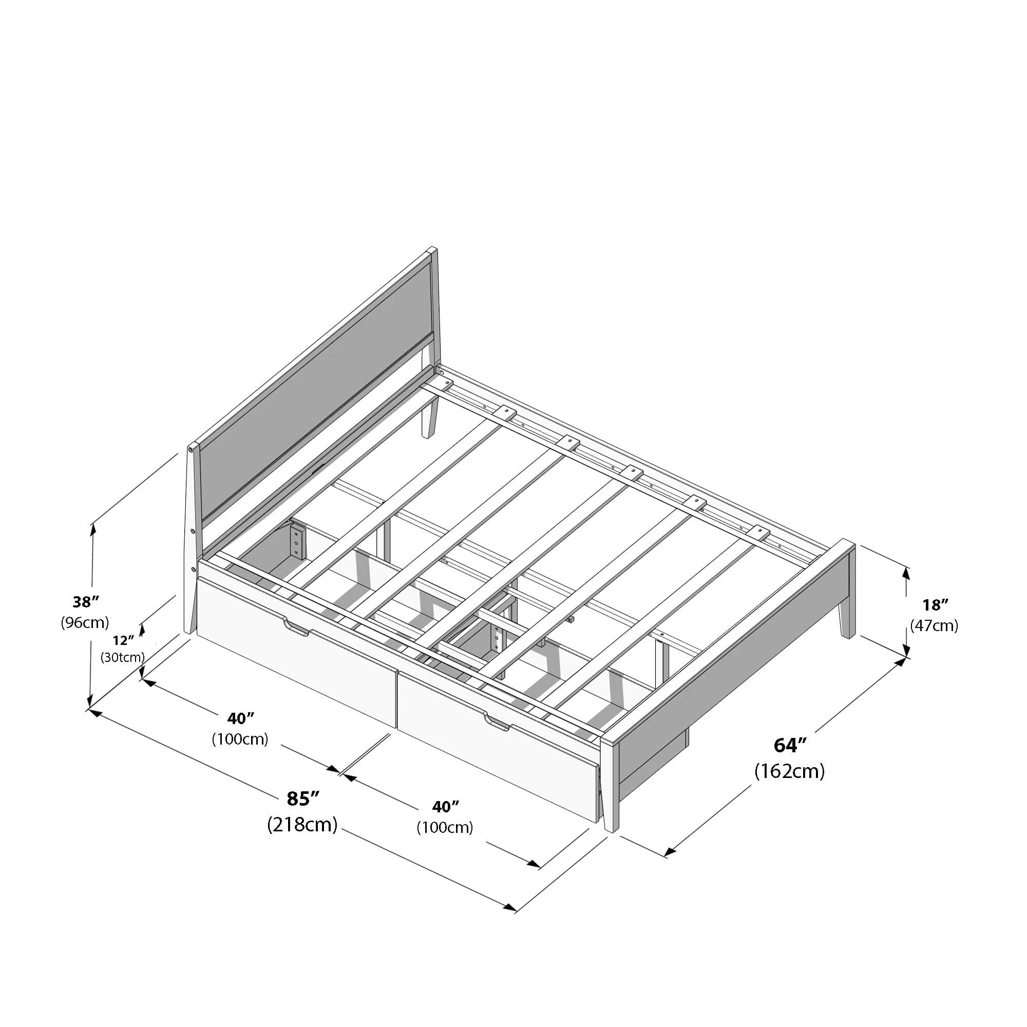 Queen Panel Bed With Storage Drawers - Image 13