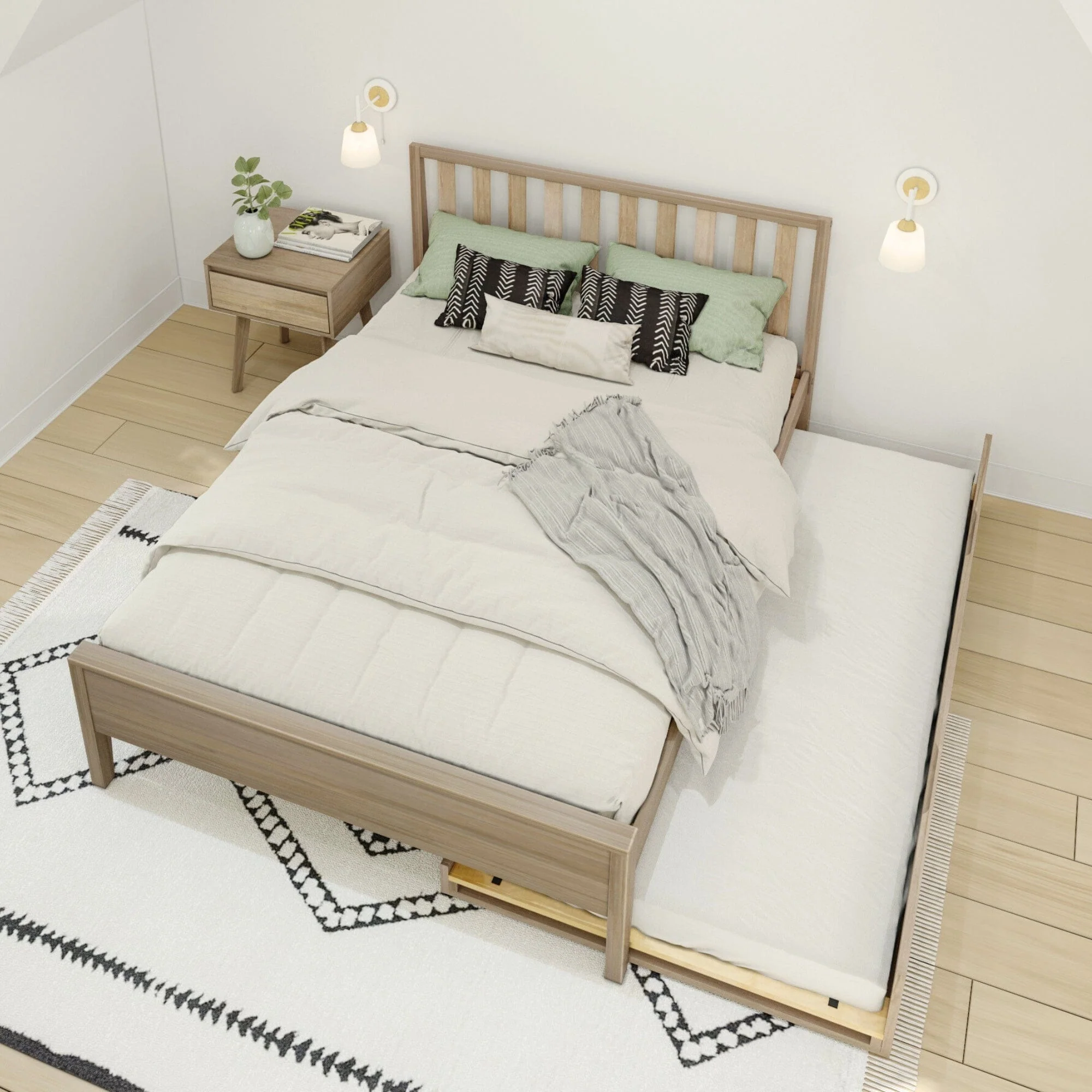 Scandinavian Full Bed With Trundle - Image 22