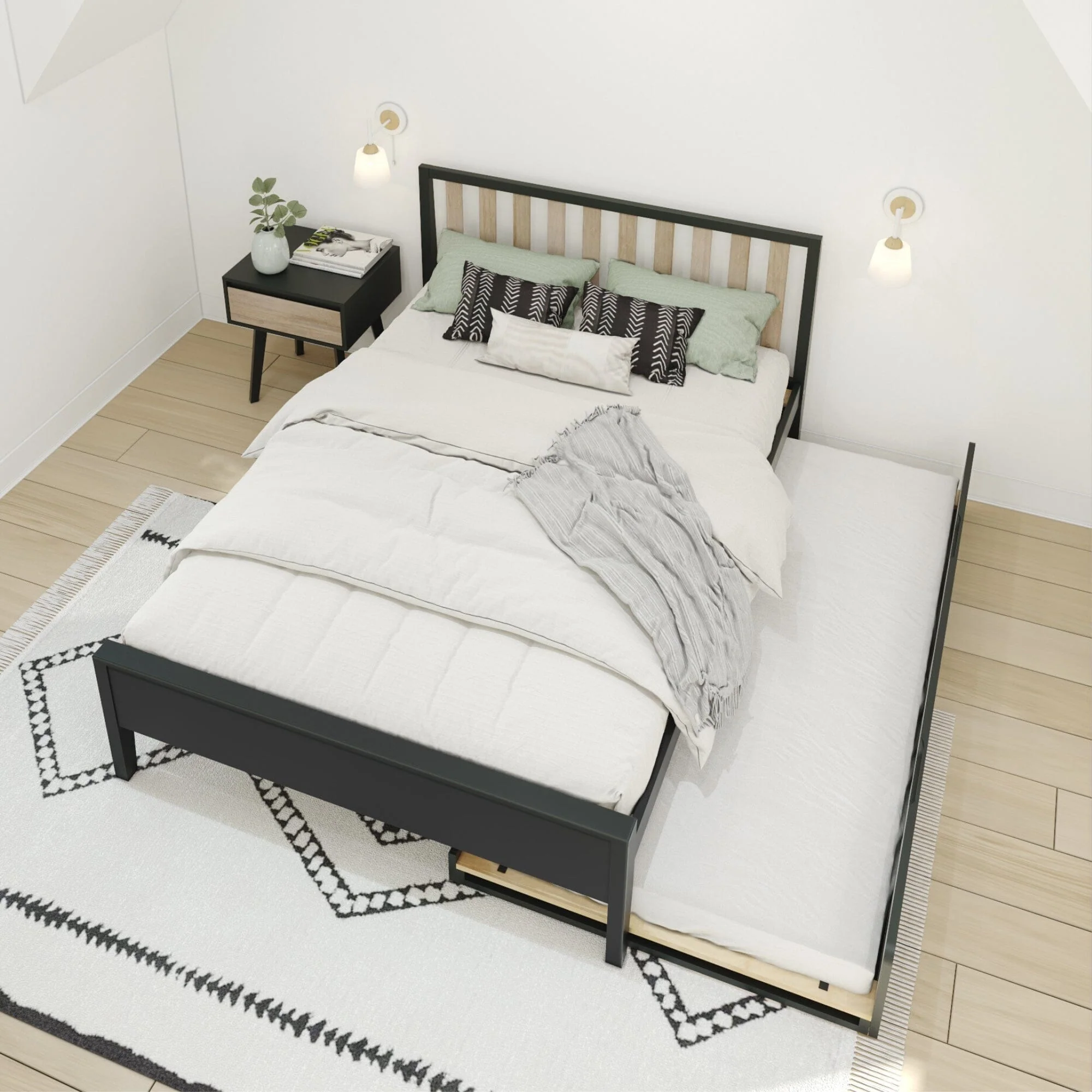Scandinavian Full Bed With Trundle - Image 23