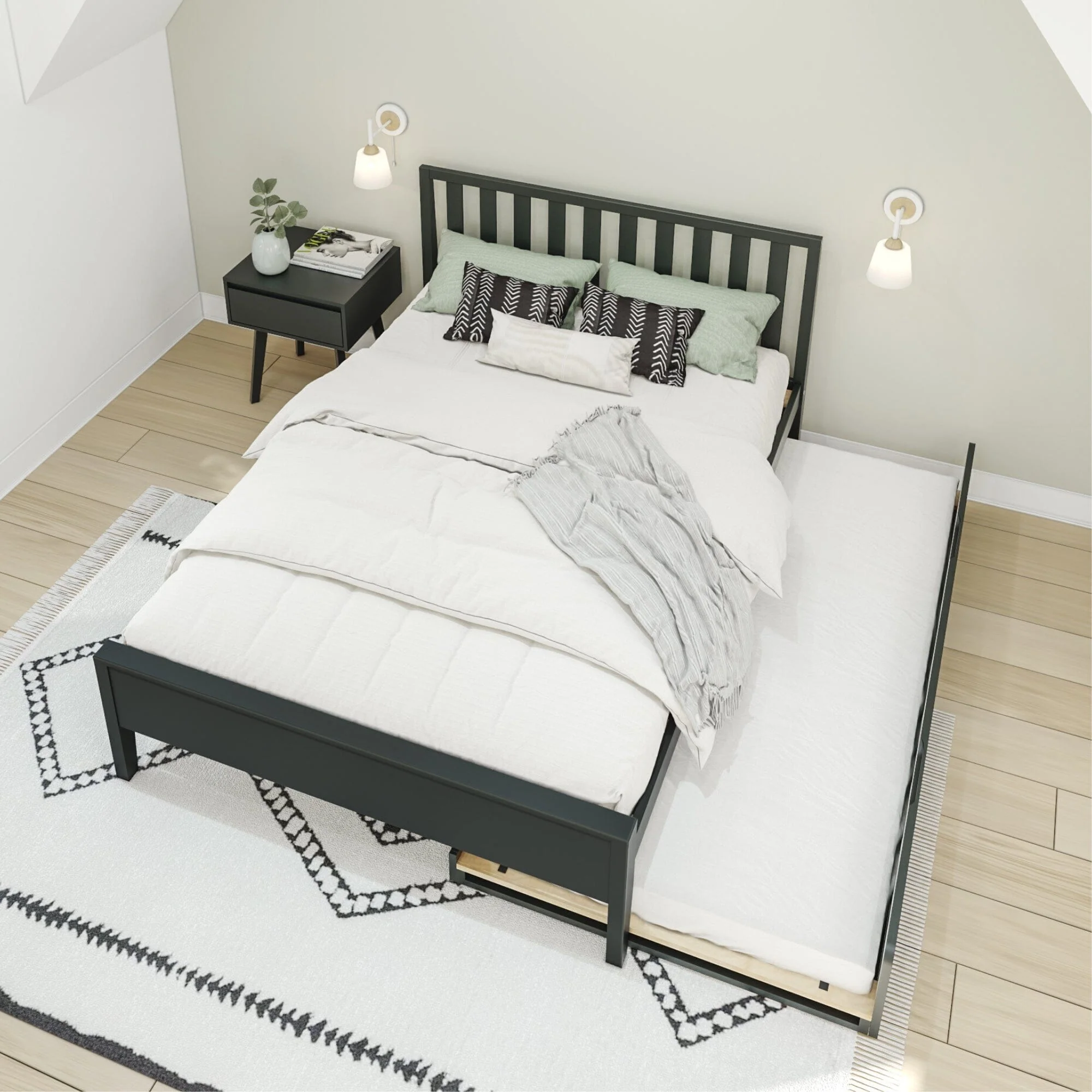 Scandinavian Full Bed With Trundle - Image 24