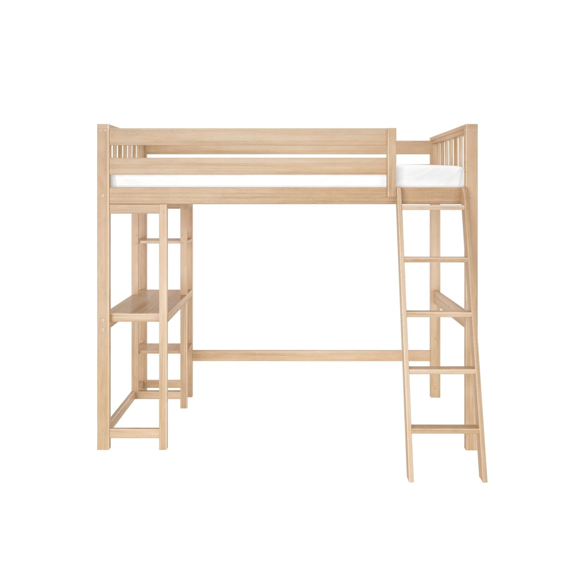 Scandinavian Twin Loft Bed With Desk & Bookcase - Image 7