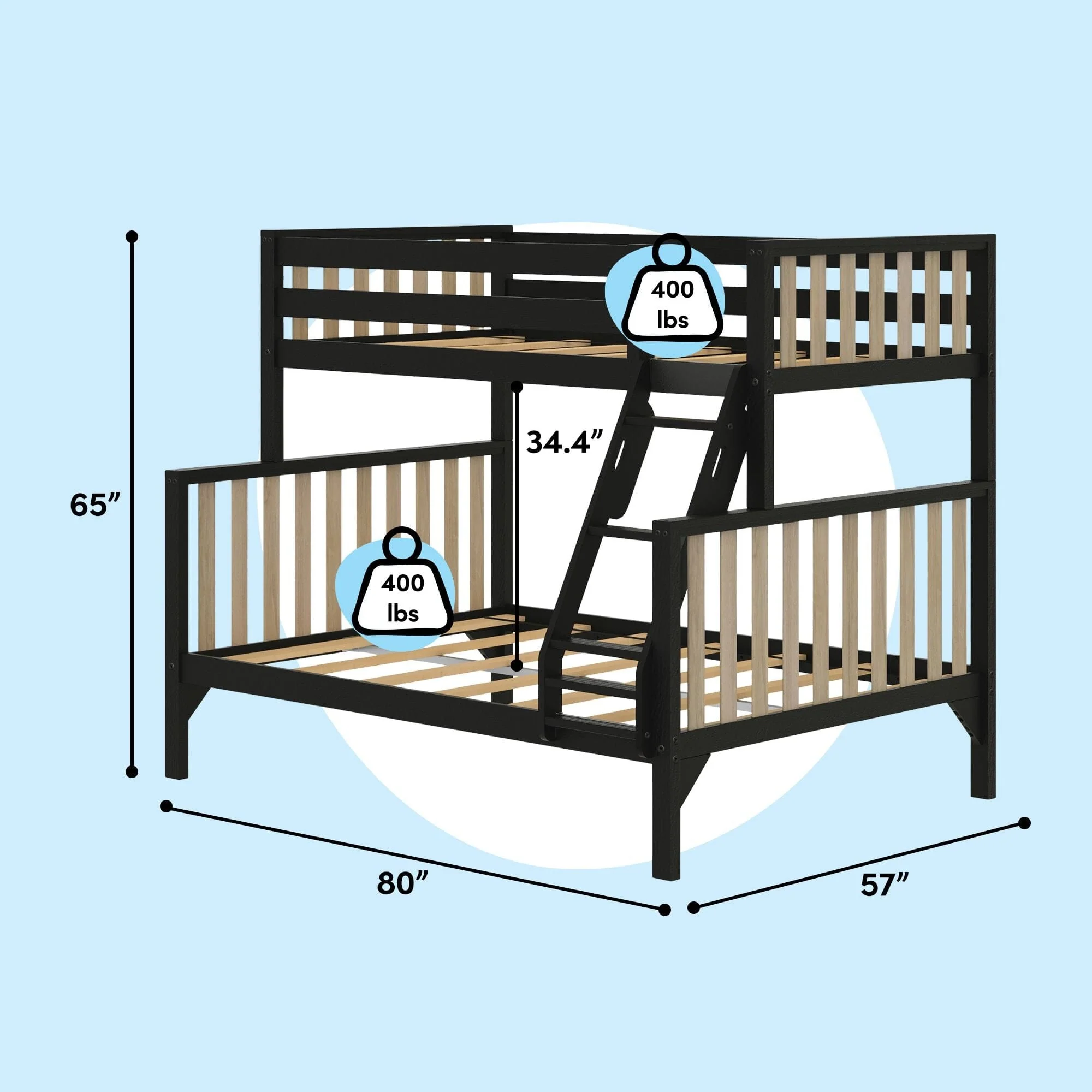 Scandinavian Twin Over Full Bunk Bed - Image 29