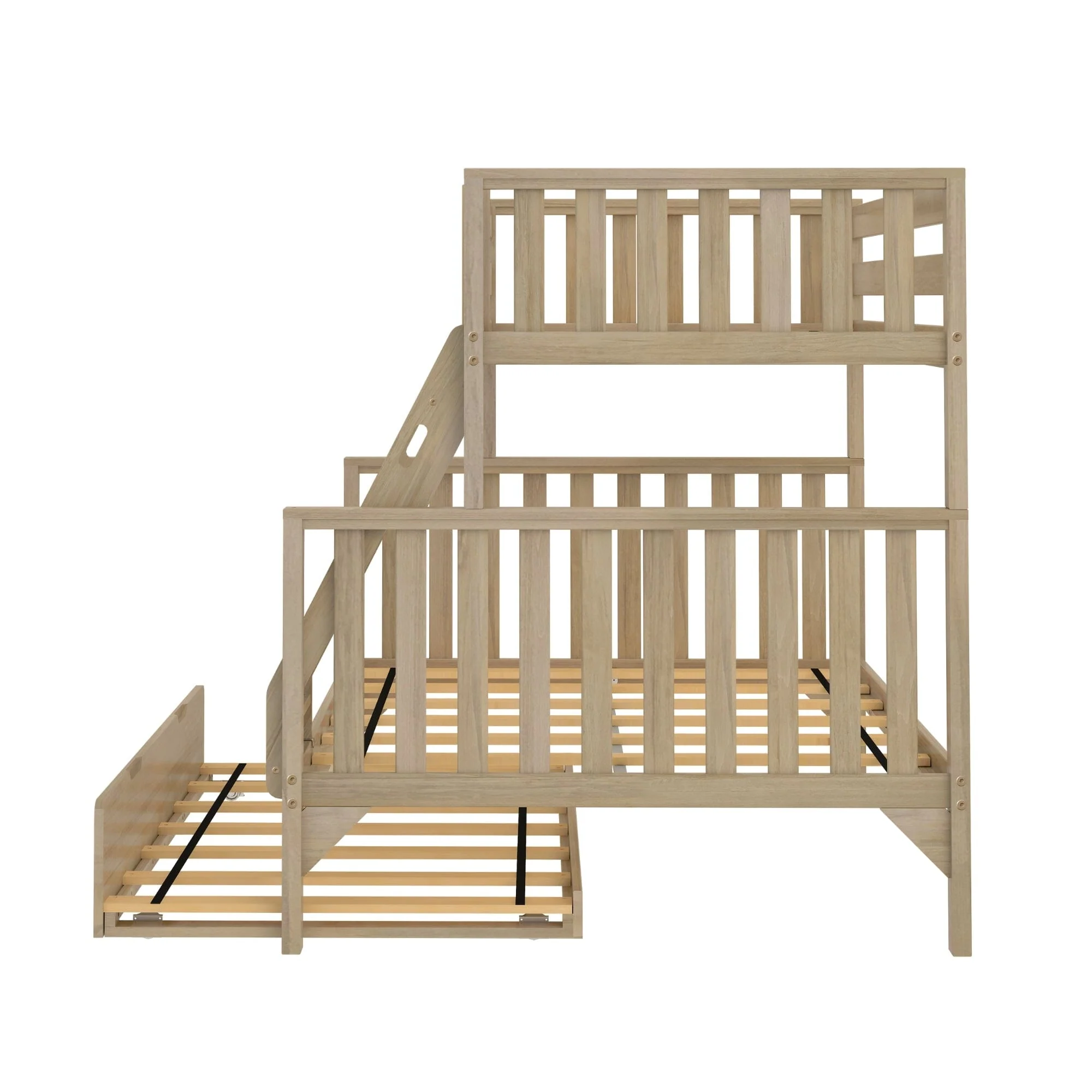 Scandinavian Twin Over Full Bunk Bed With Trundle - Image 14