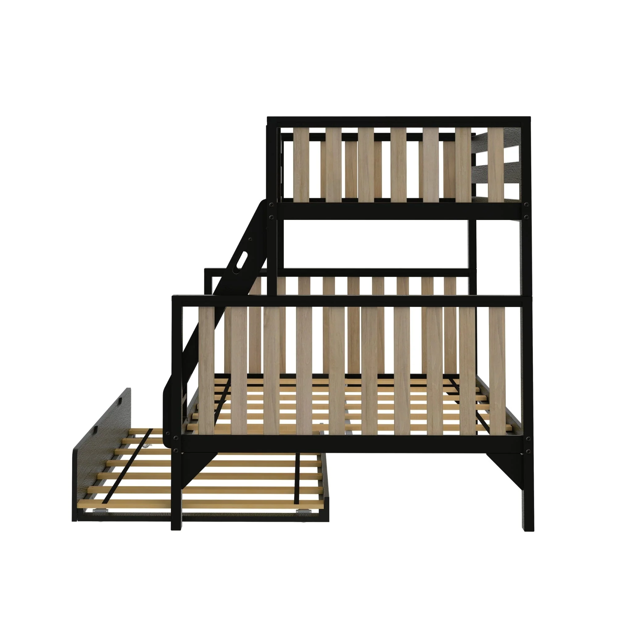 Scandinavian Twin Over Full Bunk Bed With Trundle - Image 16