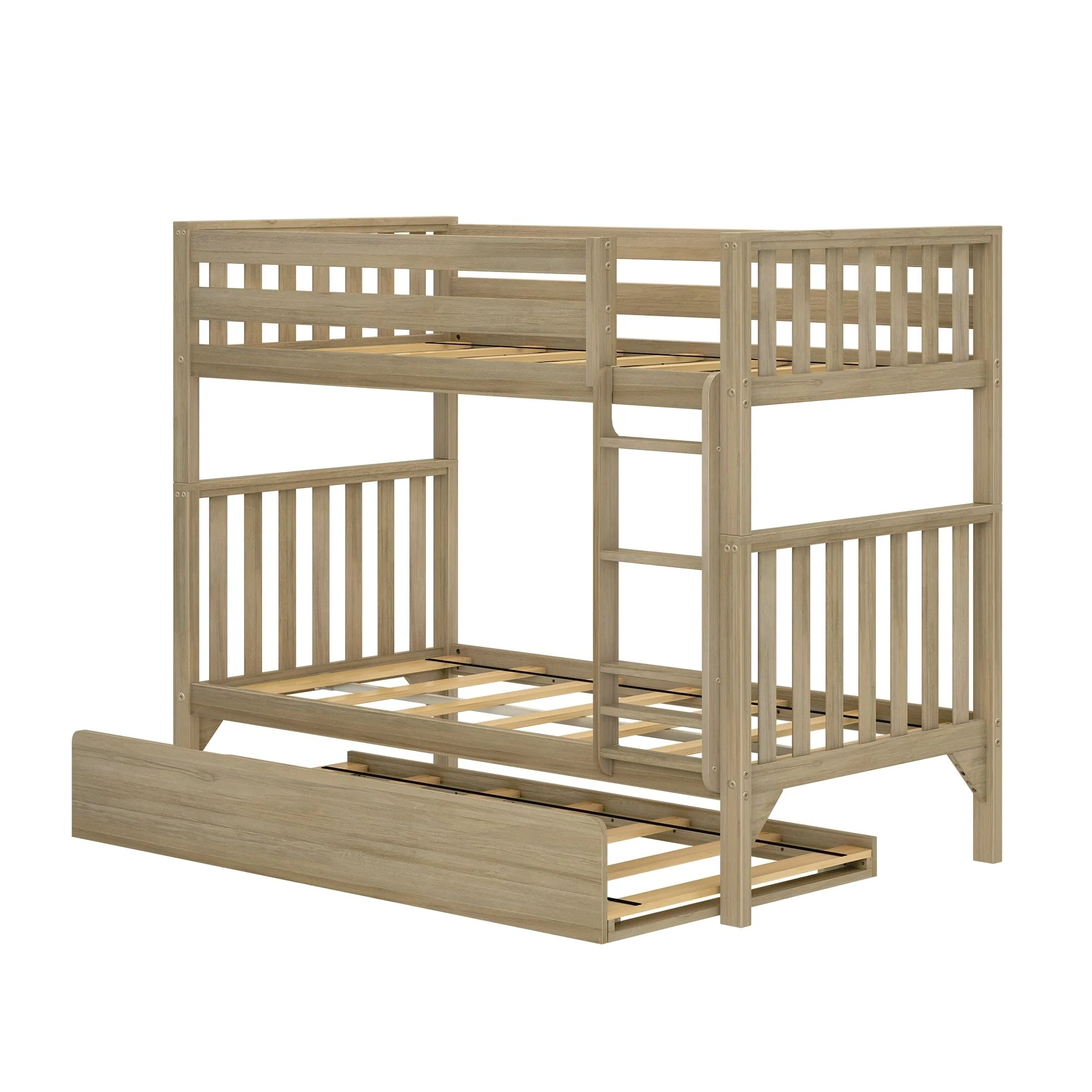 Scandinavian Twin Over Twin Bunk Bed With Trundle - Image 10