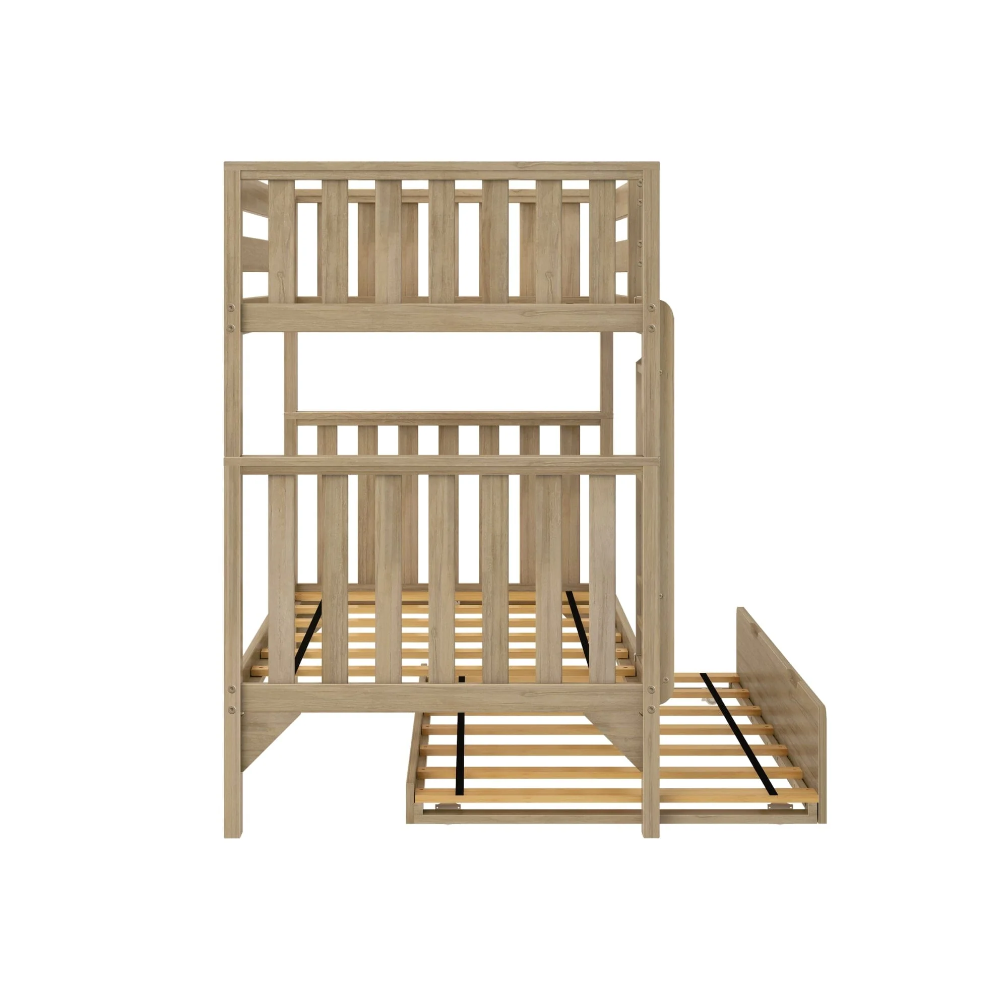 Scandinavian Twin Over Twin Bunk Bed With Trundle - Image 14