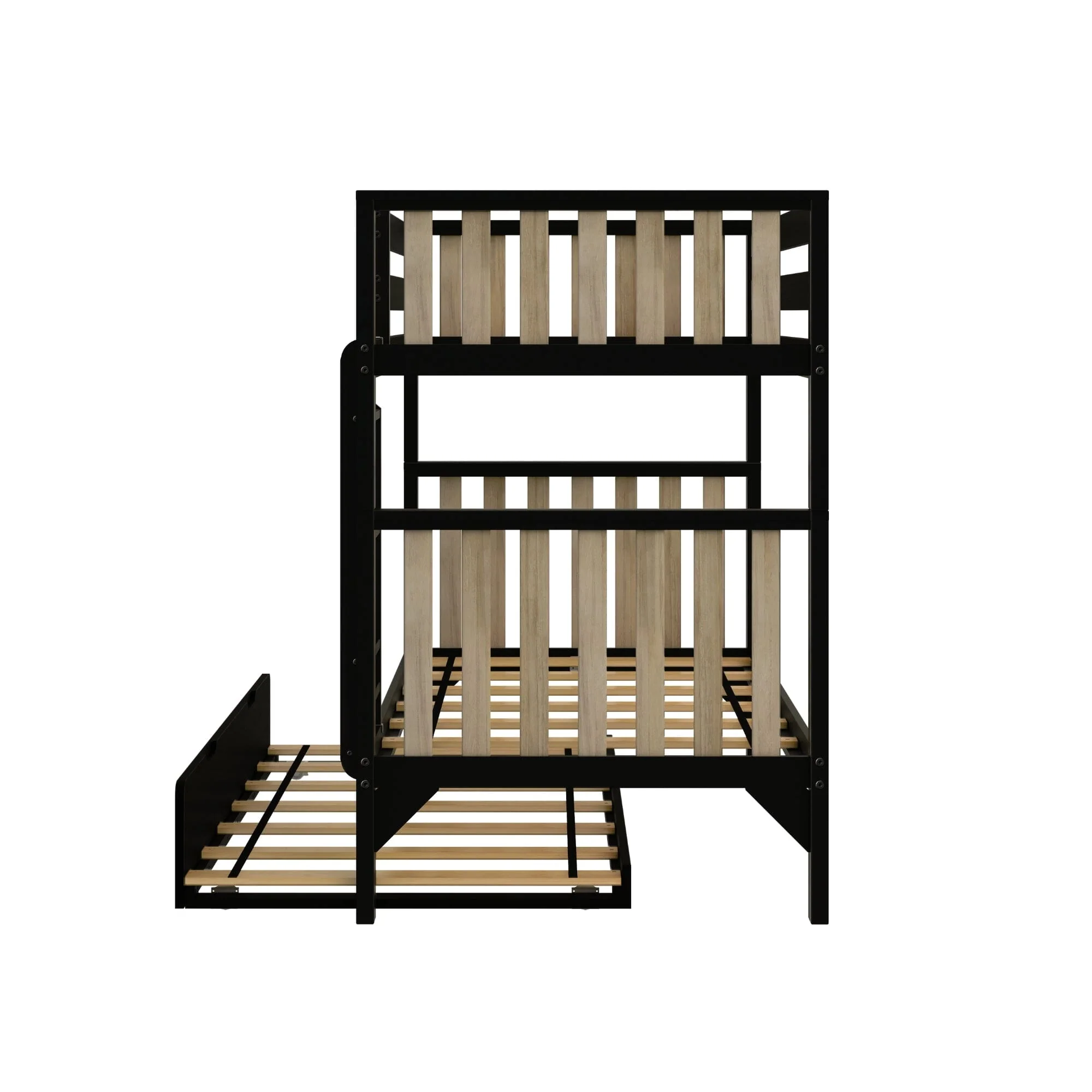 Scandinavian Twin Over Twin Bunk Bed With Trundle - Image 16