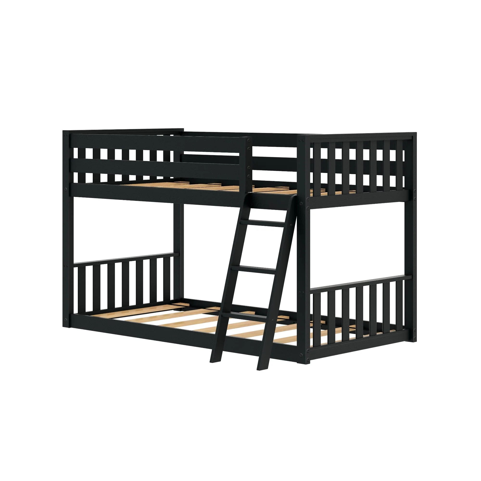 Scandinavian Twin Over Twin Low Bunk Bed - Image 11