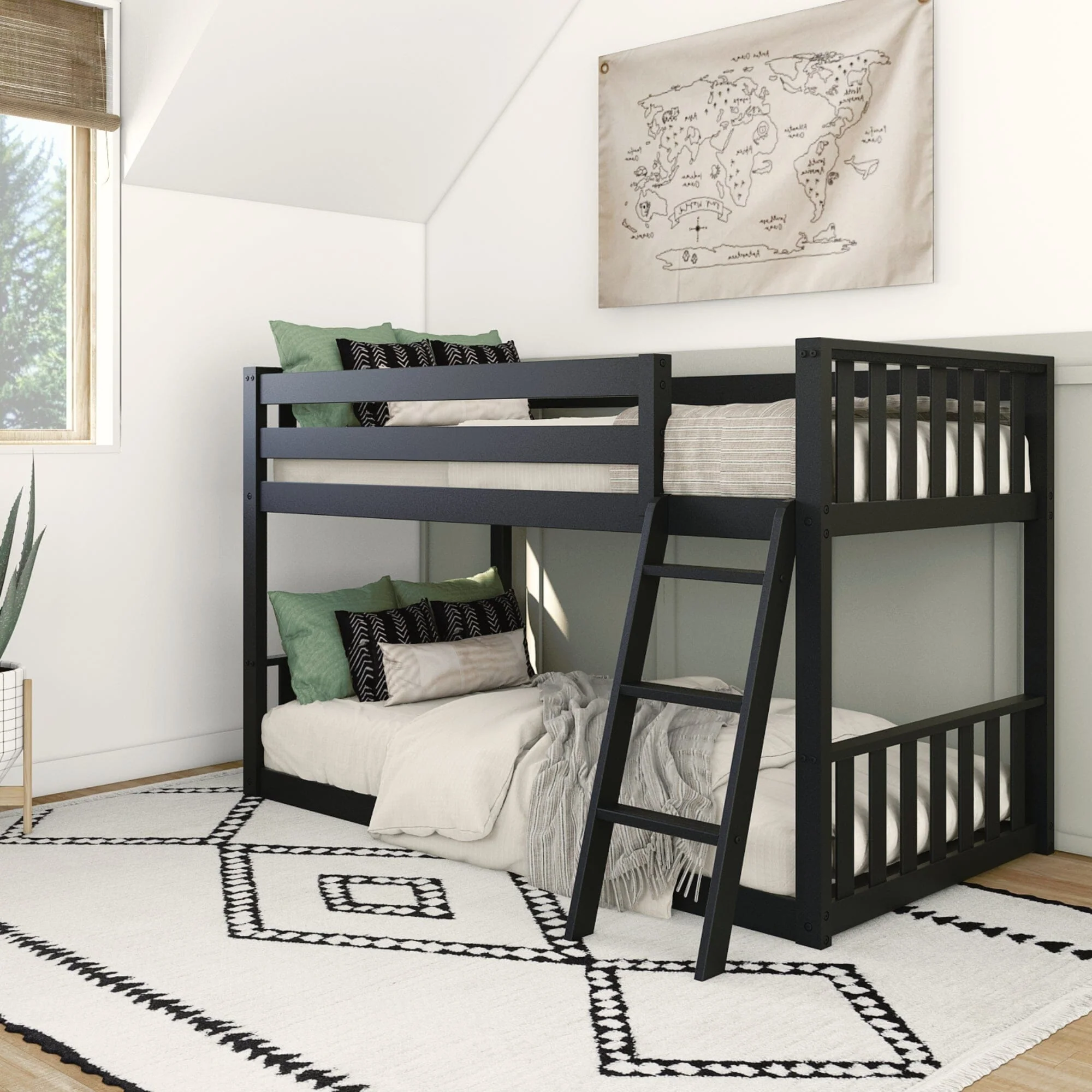 Scandinavian Twin Over Twin Low Bunk Bed - Image 5