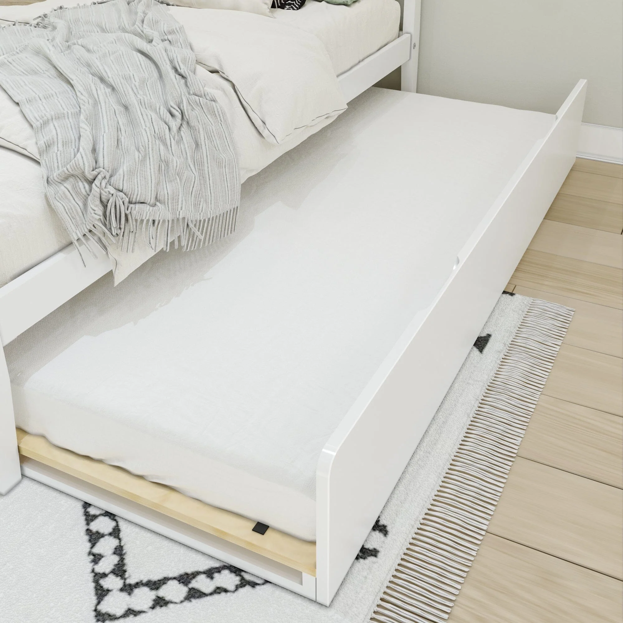 Scandinavian Twin Bed With Trundle - Image 17