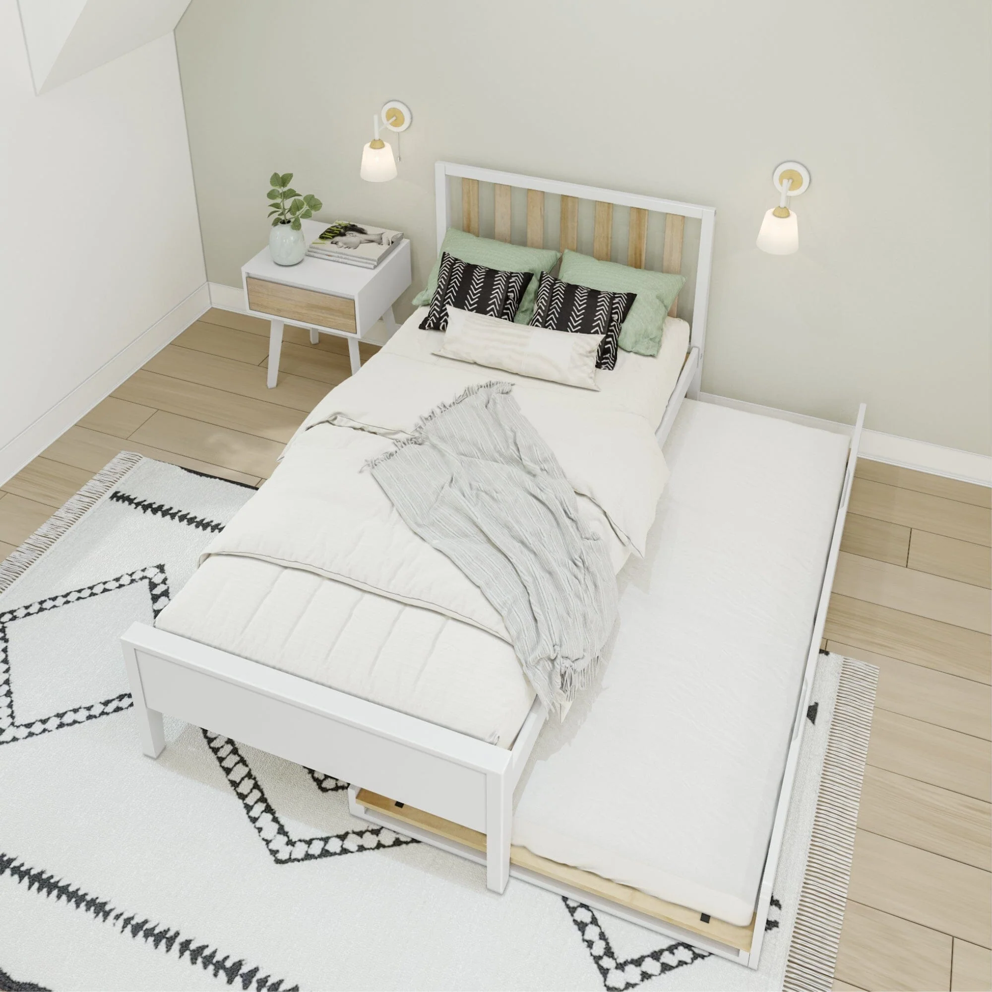 Scandinavian Twin Bed With Trundle - Image 21