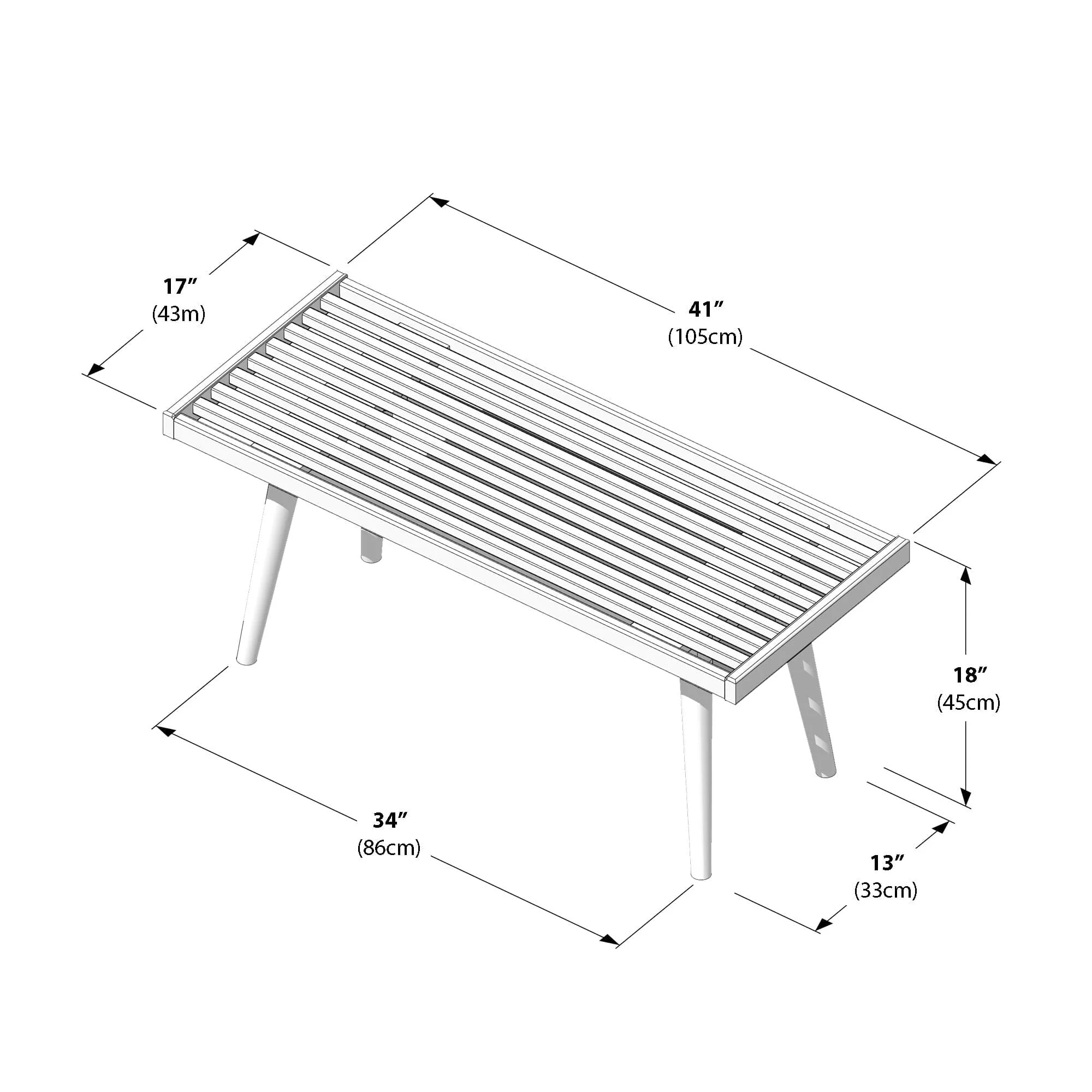 Solid Wood Medium Bench - Image 48