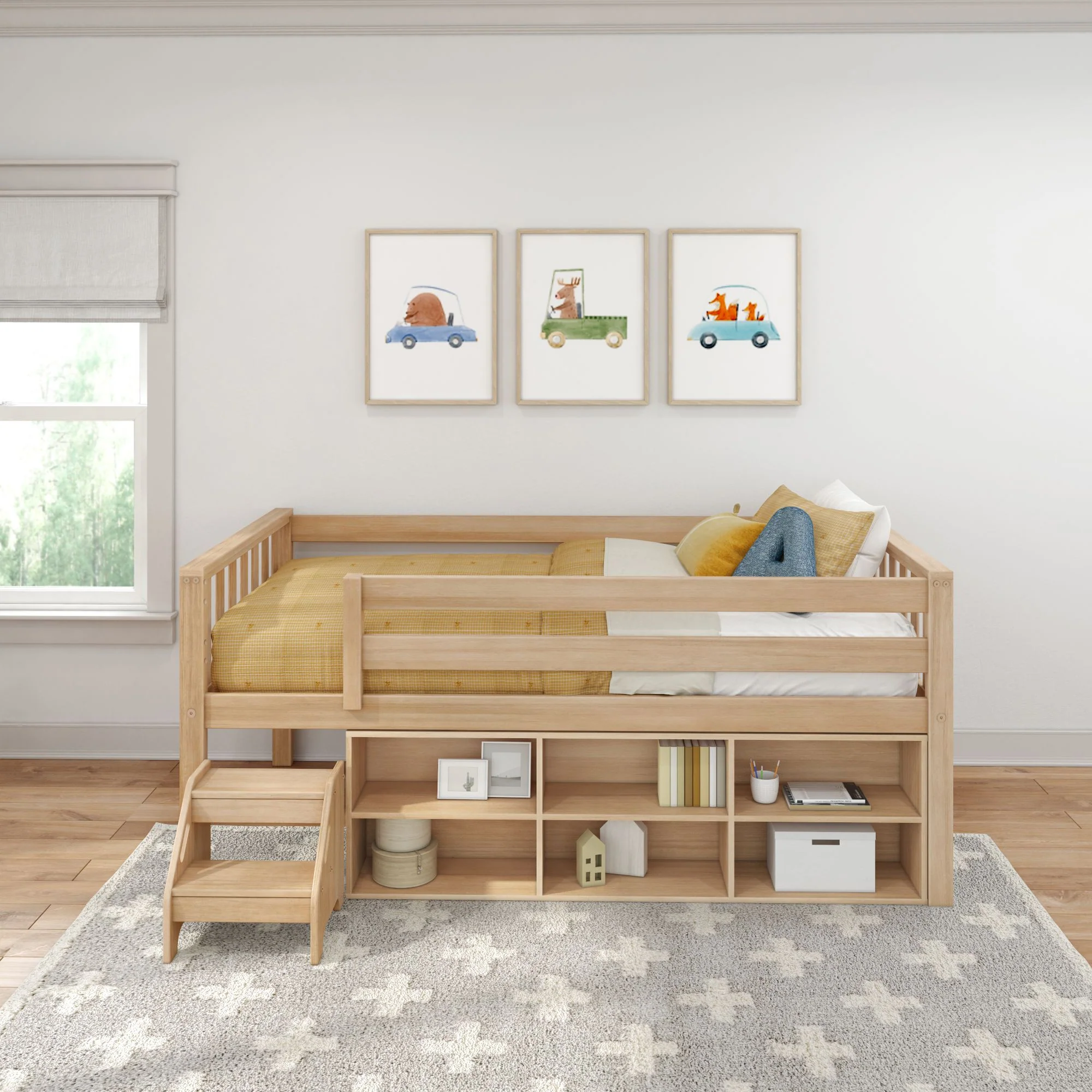 Soren Twin Ultra Low Loft Bed With Bookcase - Image 10