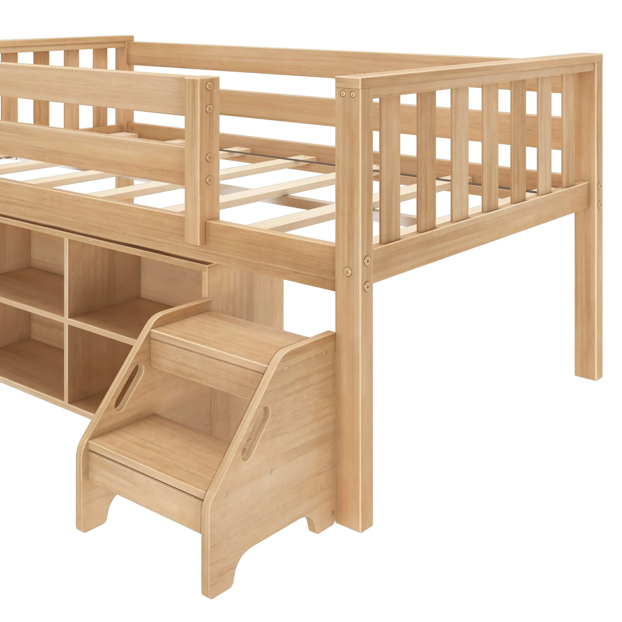 Soren Twin Ultra Low Loft Bed With Bookcase - Image 13