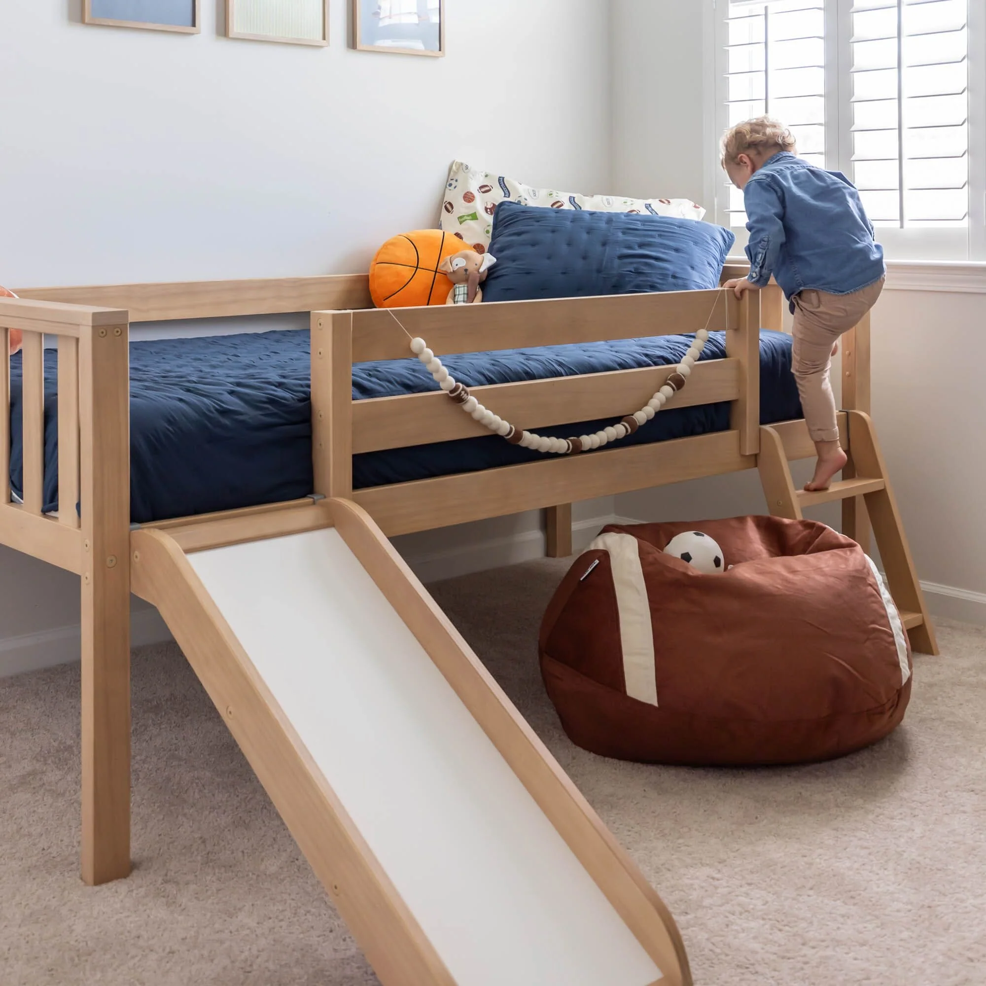 Soren Ultra Low Loft Bed With Slide - Image 17