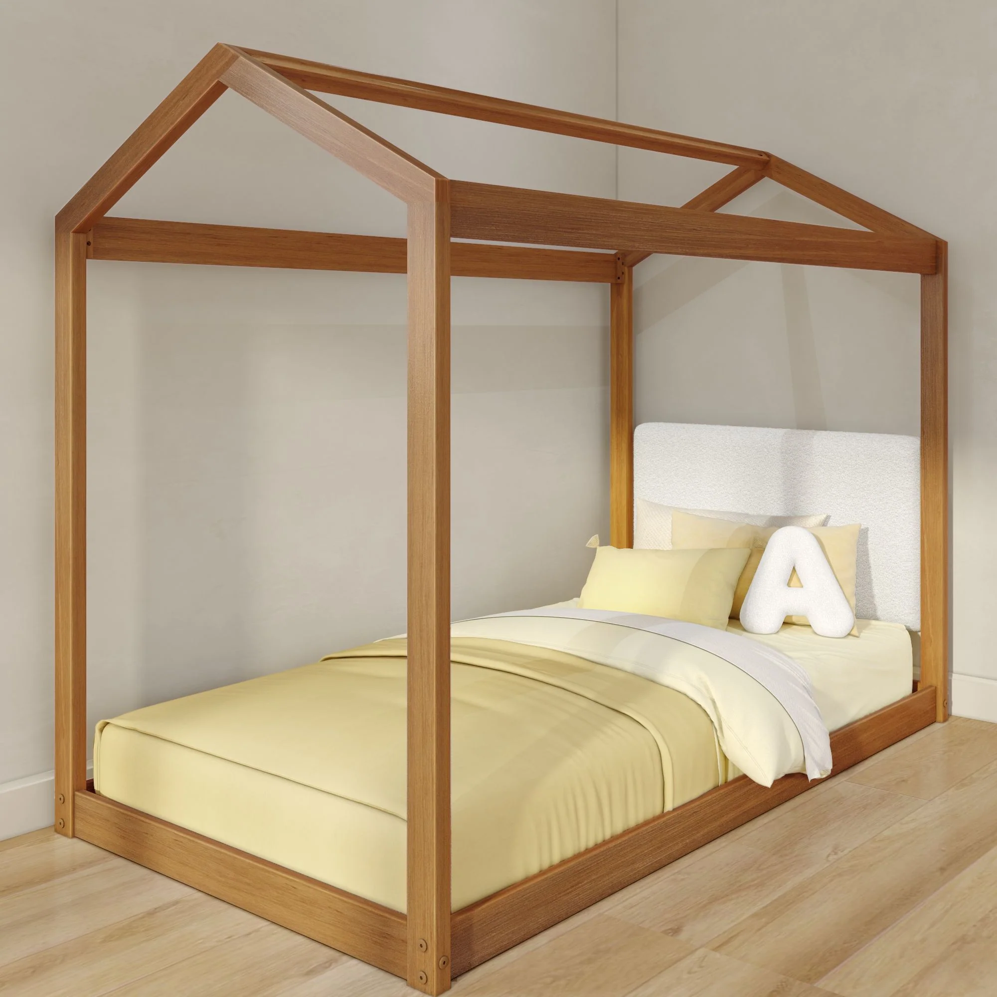 Twin House Bed With Floating Headboard - Image 11
