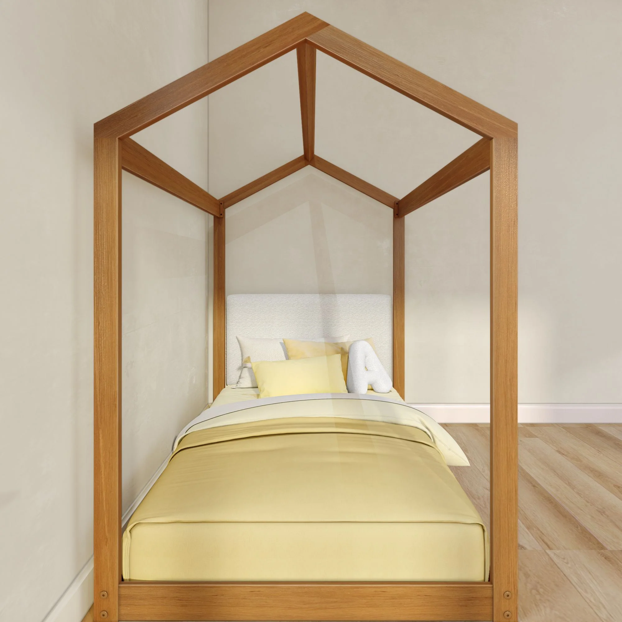 Twin House Bed With Floating Headboard - Image 23