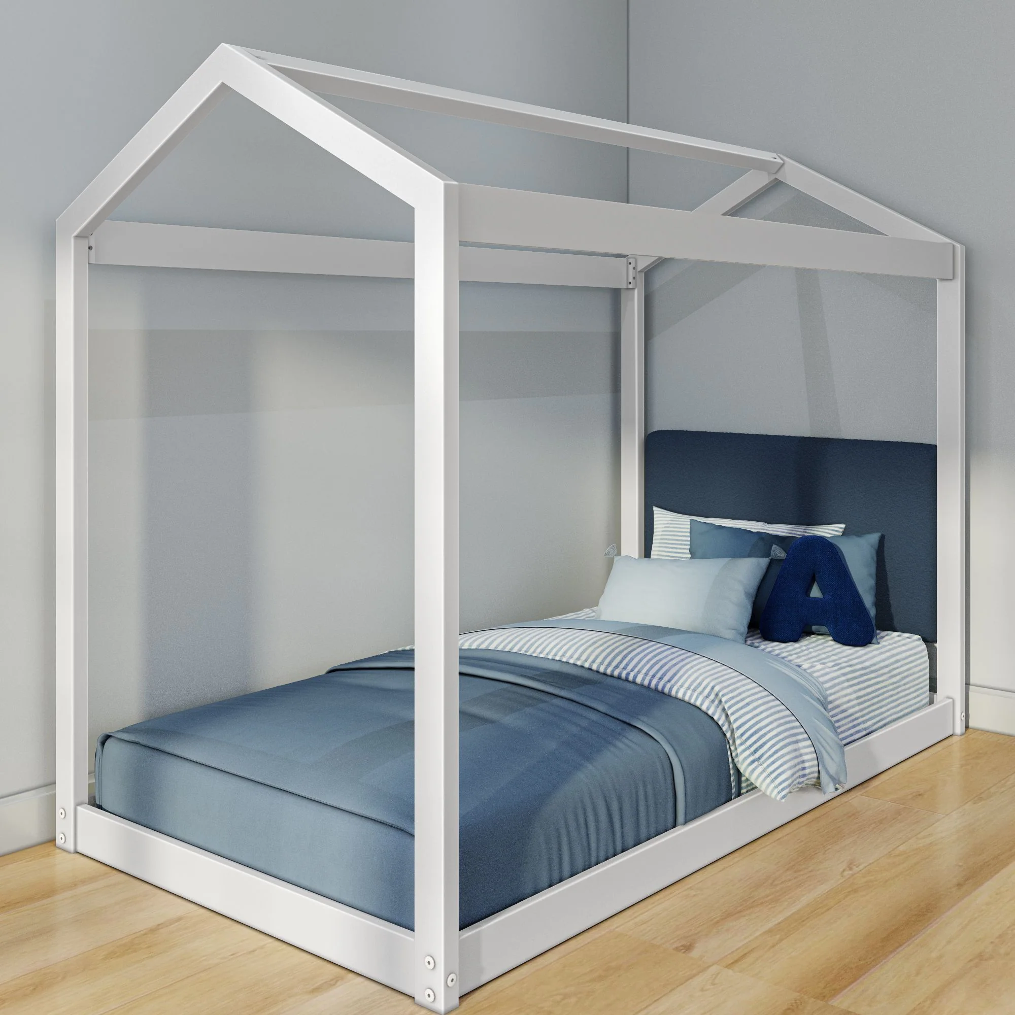 Twin House Bed With Floating Headboard - Image 3