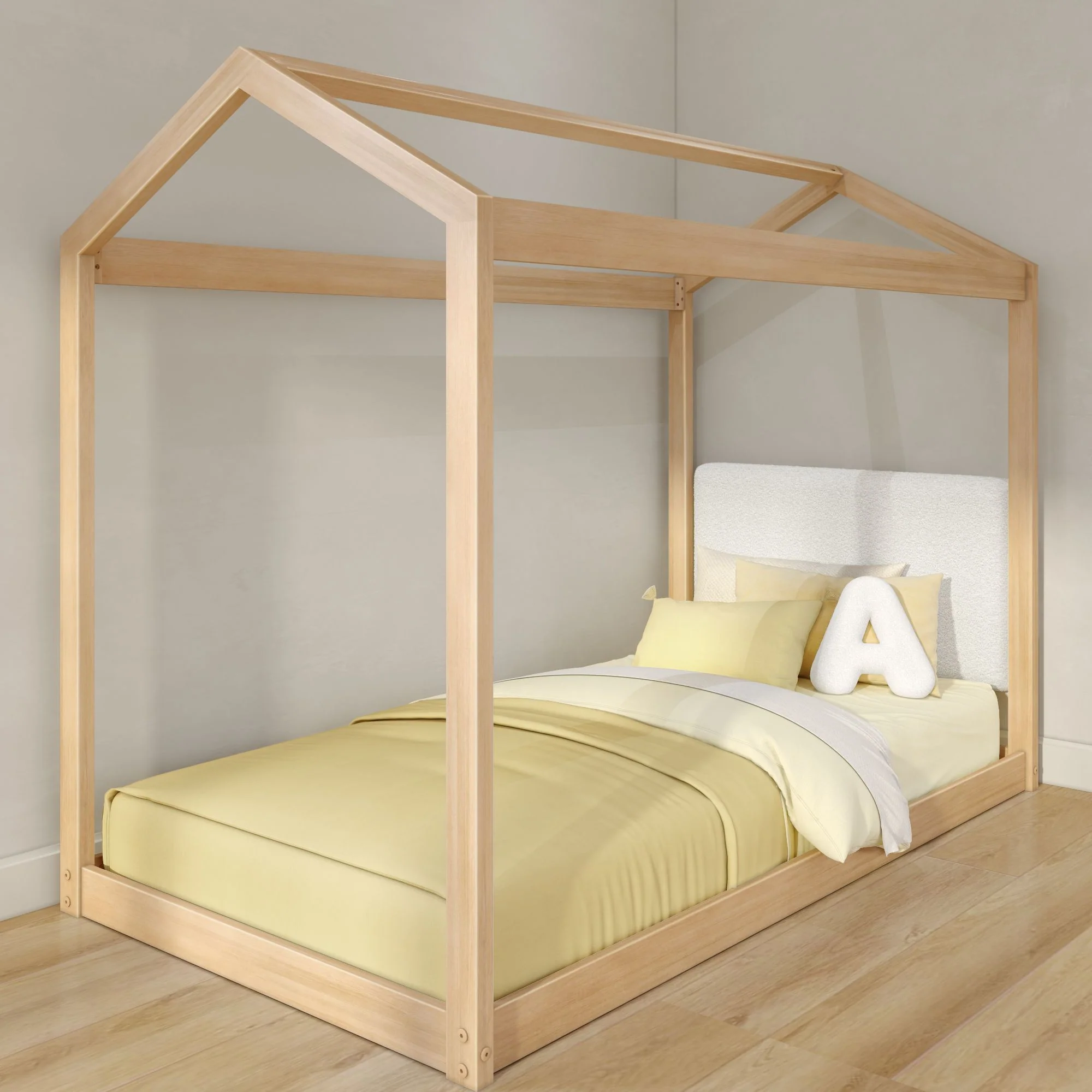 Twin House Bed With Floating Headboard - Image 7