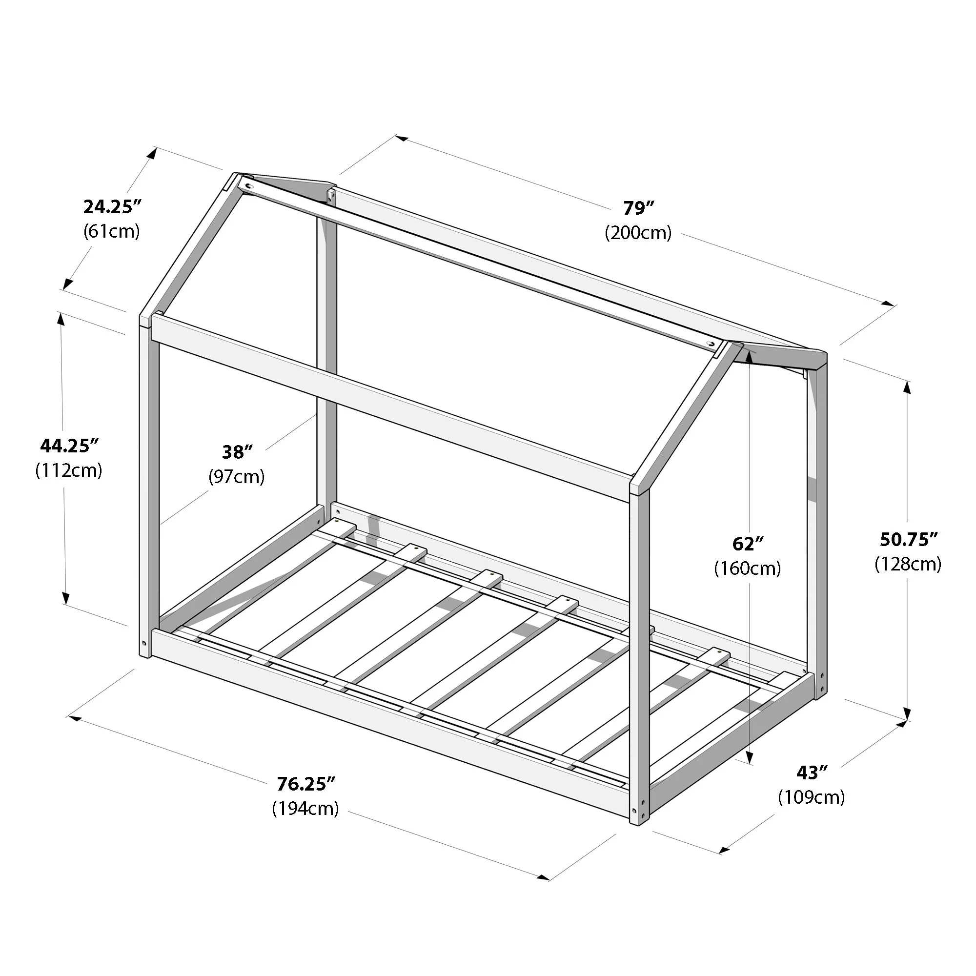 Twin House Bed With Floating Headboard - Image 90