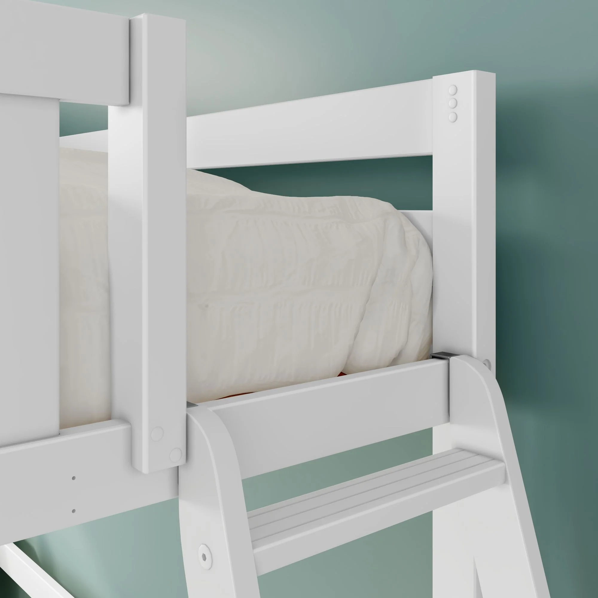 Twin Loft Bed With Desk & Ladder On End - Image 10