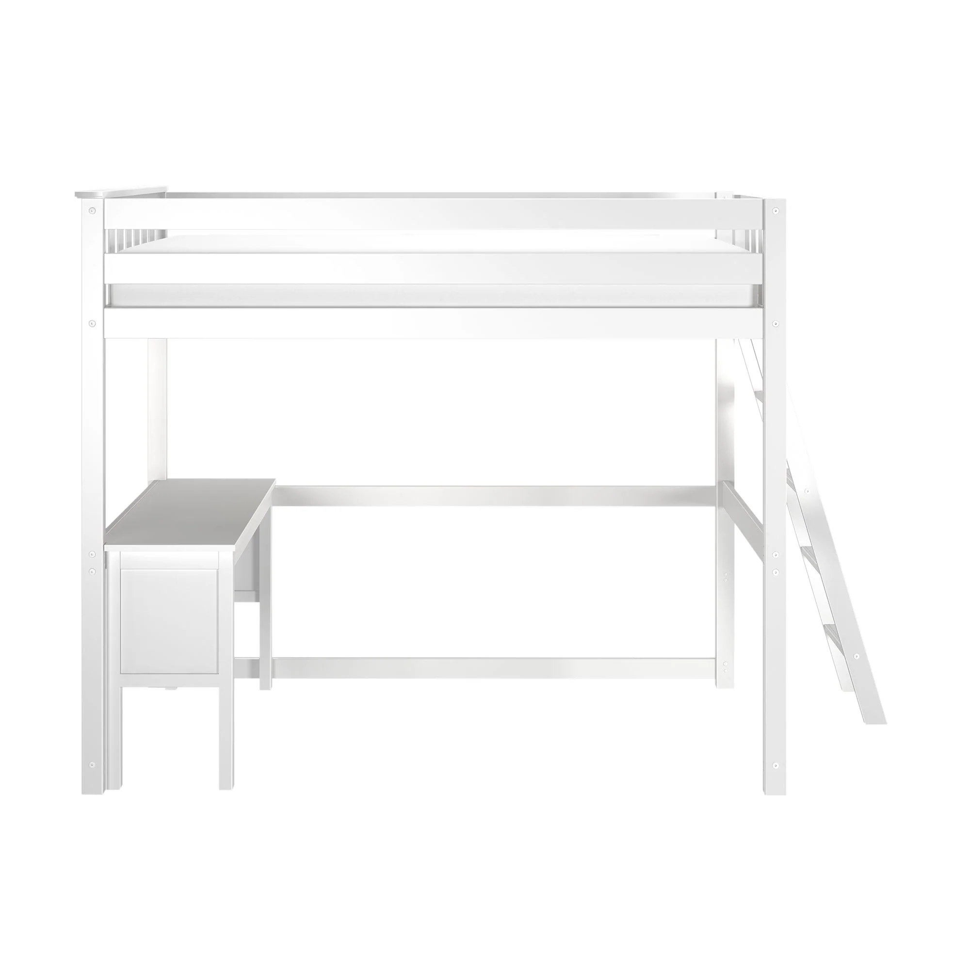Twin Loft Bed With Desk & Ladder On End - Image 8