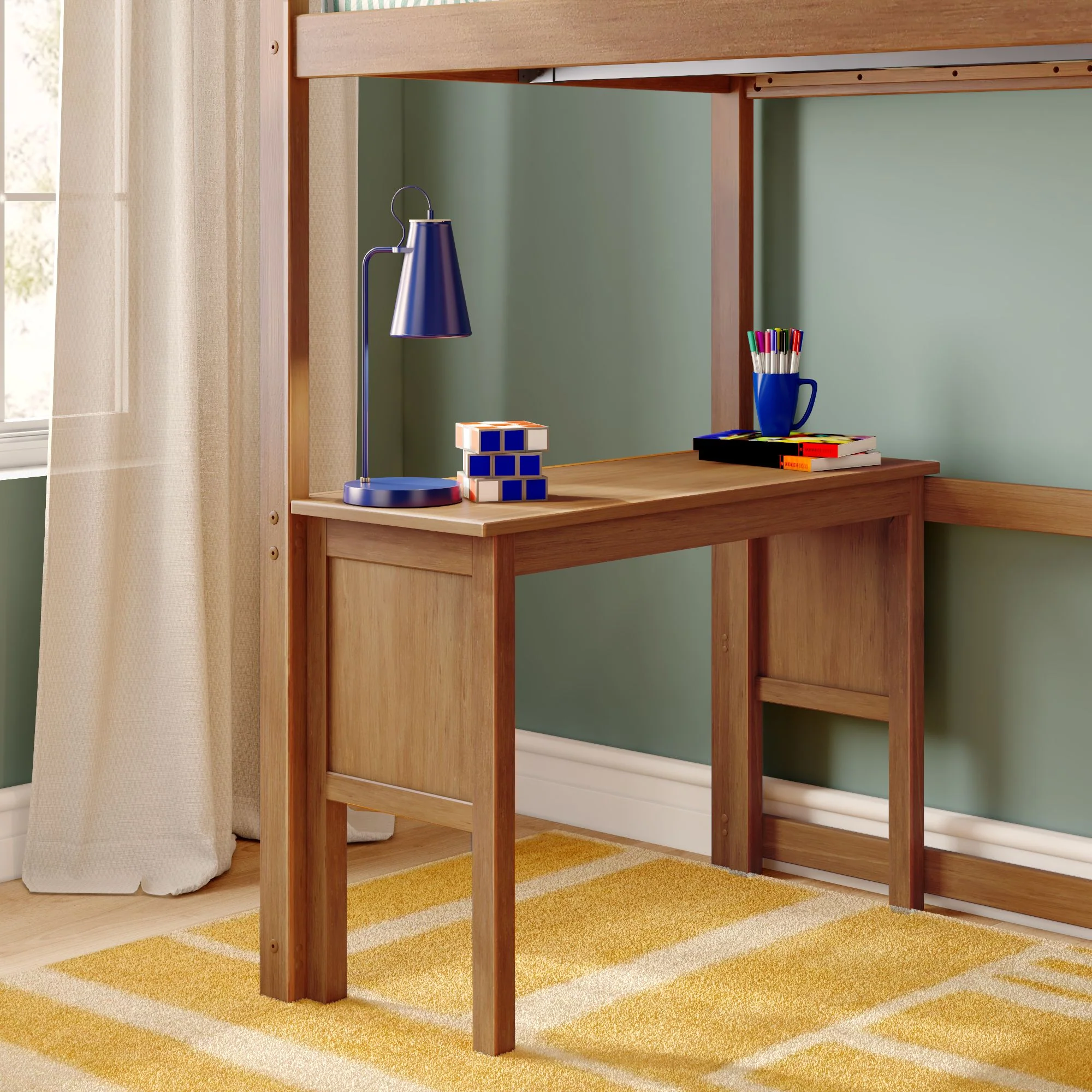 Twin Loft Bed With Desk & Stairs - Image 13