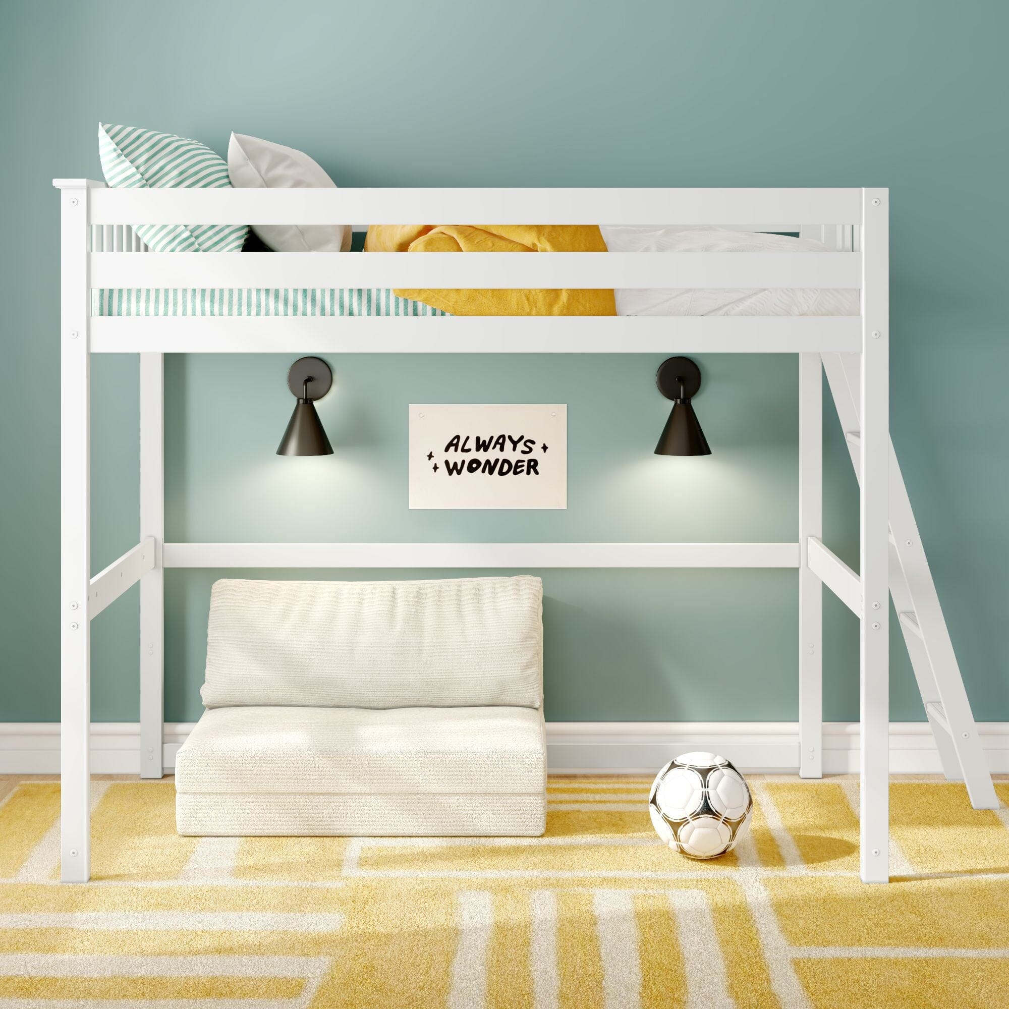 Twin Loft Bed With Ladder on End - Image 4