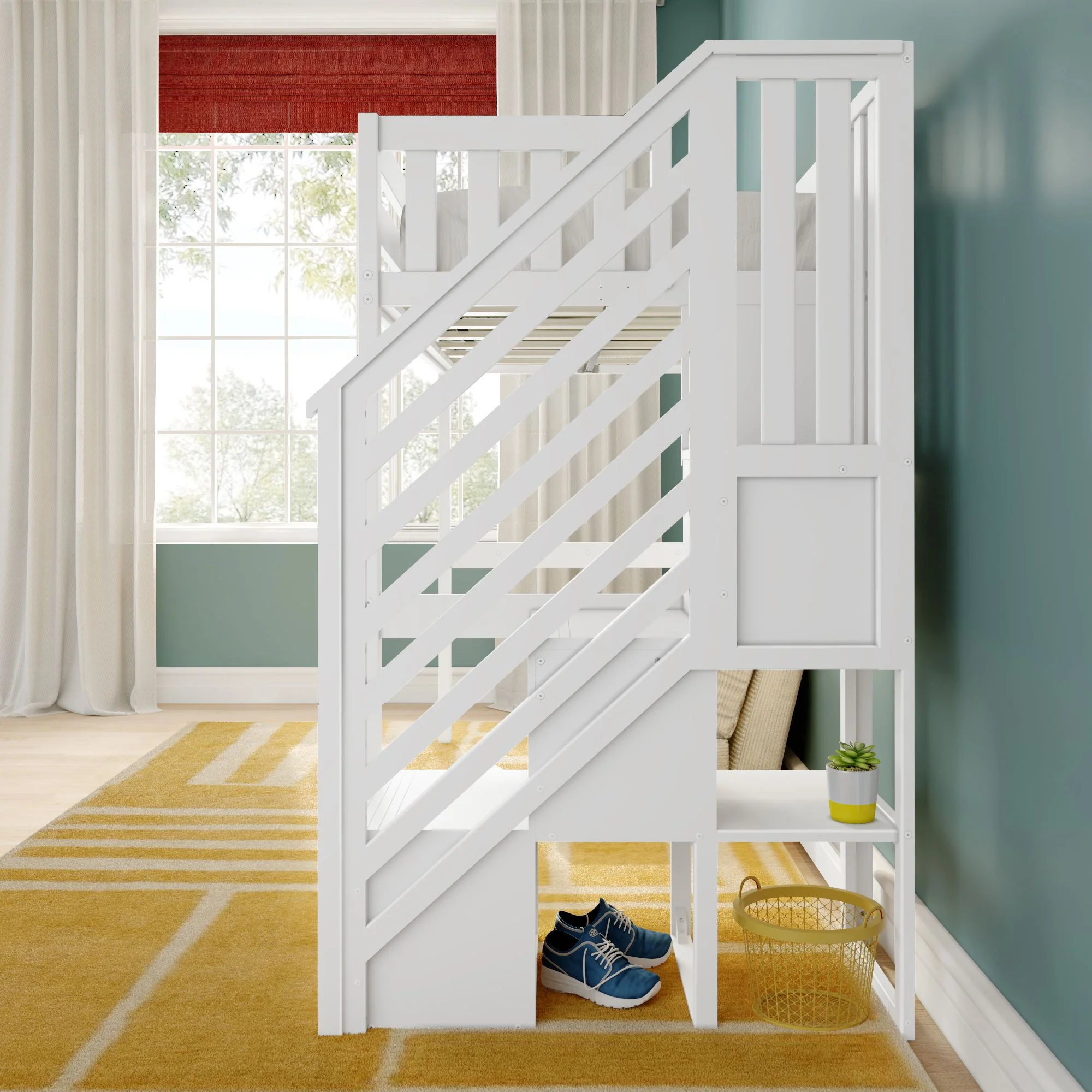 Twin Loft Bed With Stairs - Image 17