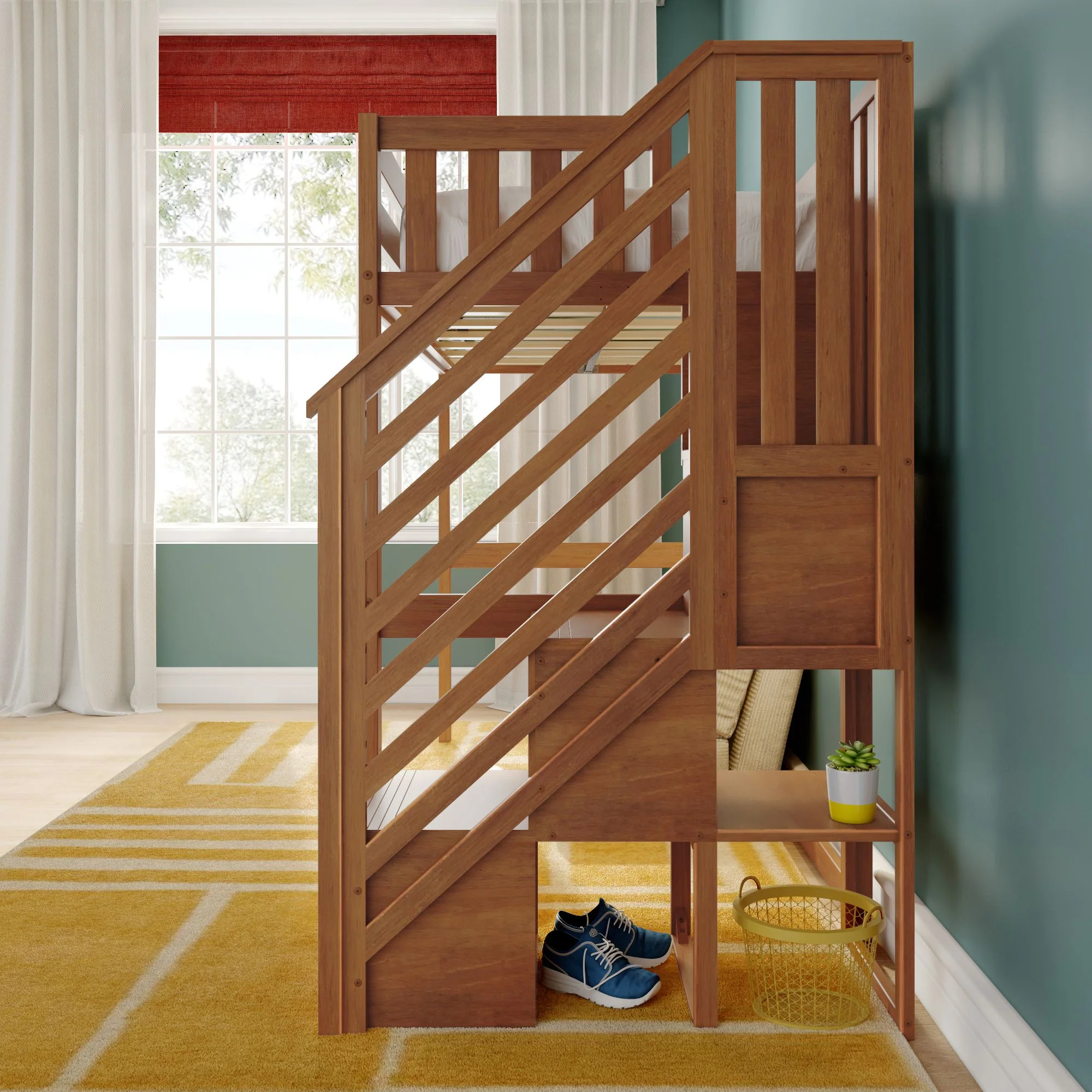 Twin Loft Bed With Stairs - Image 18