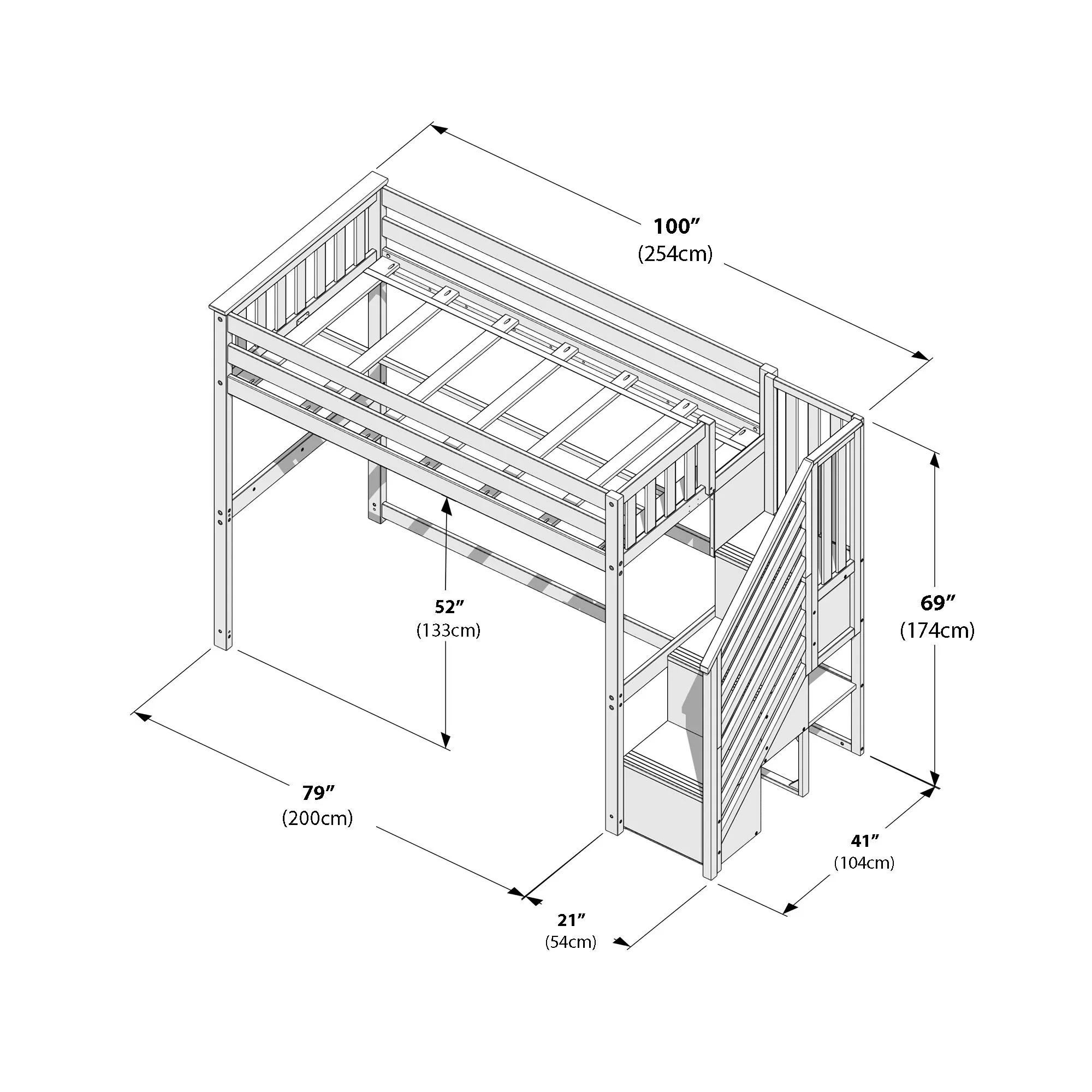 Twin Loft Bed With Stairs - Image 33