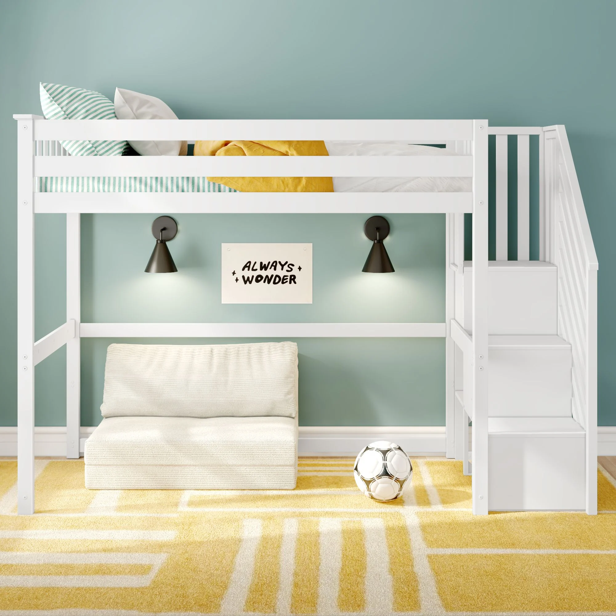 Twin Loft Bed With Stairs - Image 5