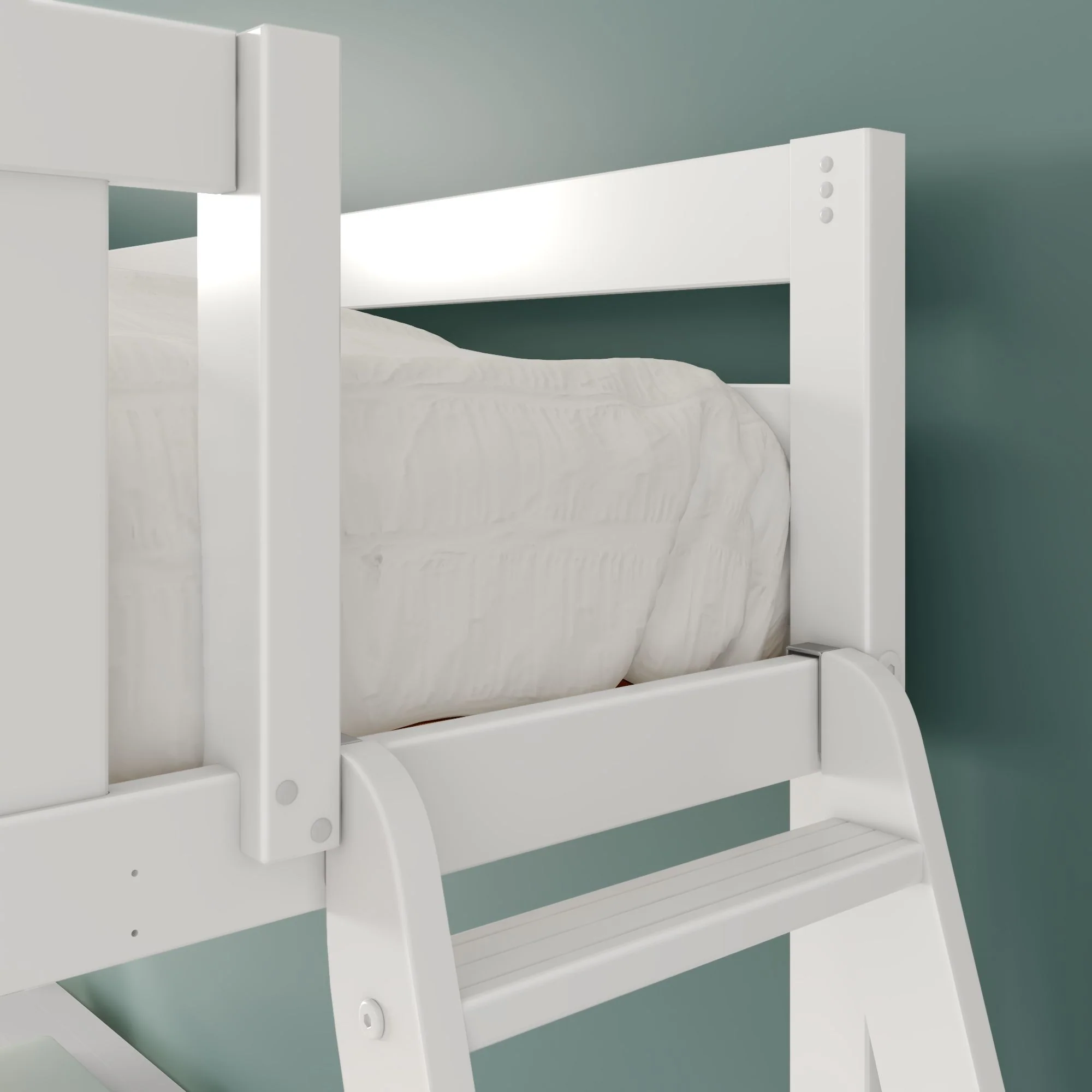 Twin Loft Bed With Wraparound Desk & Ladder On End - Image 5
