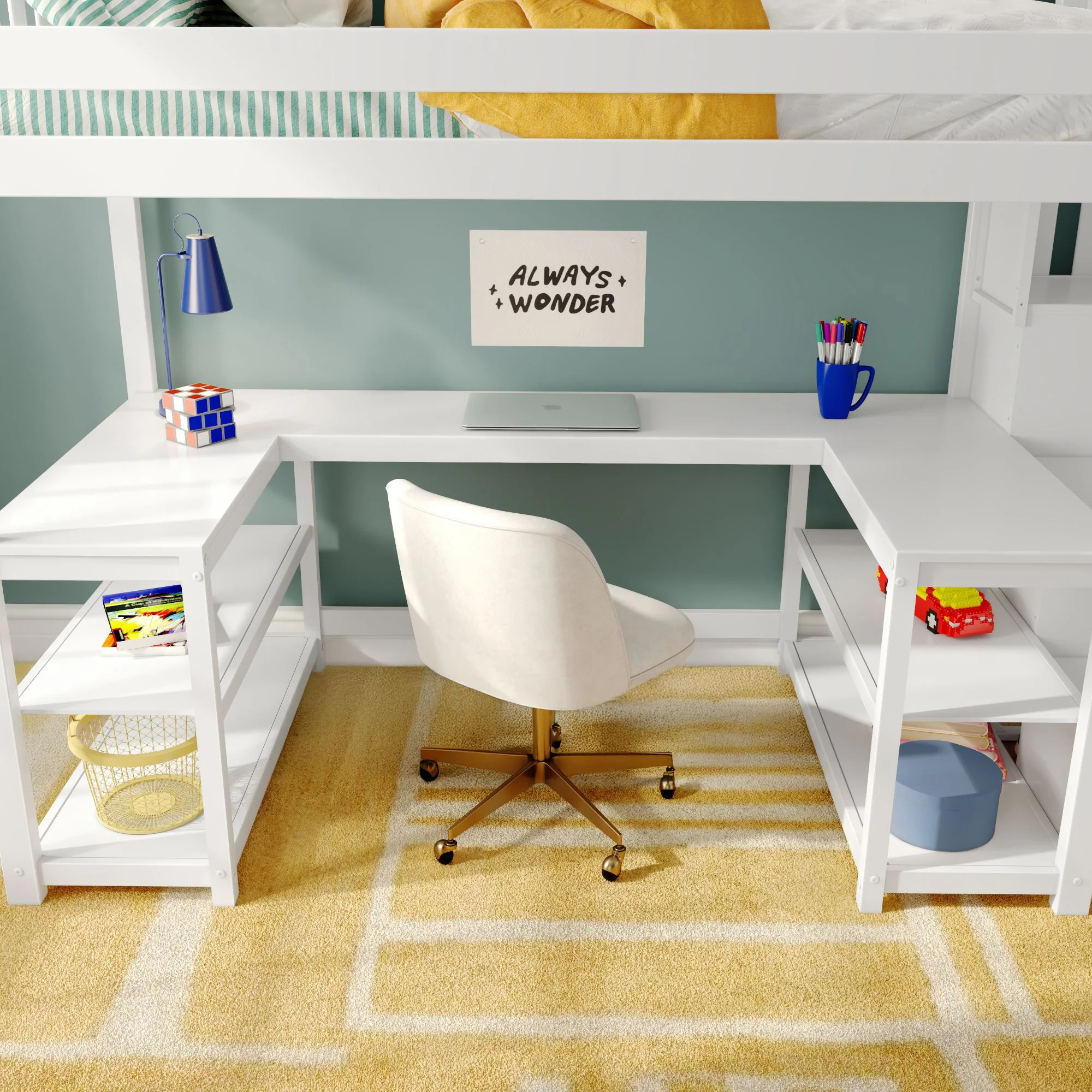Twin Loft Bed With Wraparound Desk & Stairs - Image 7