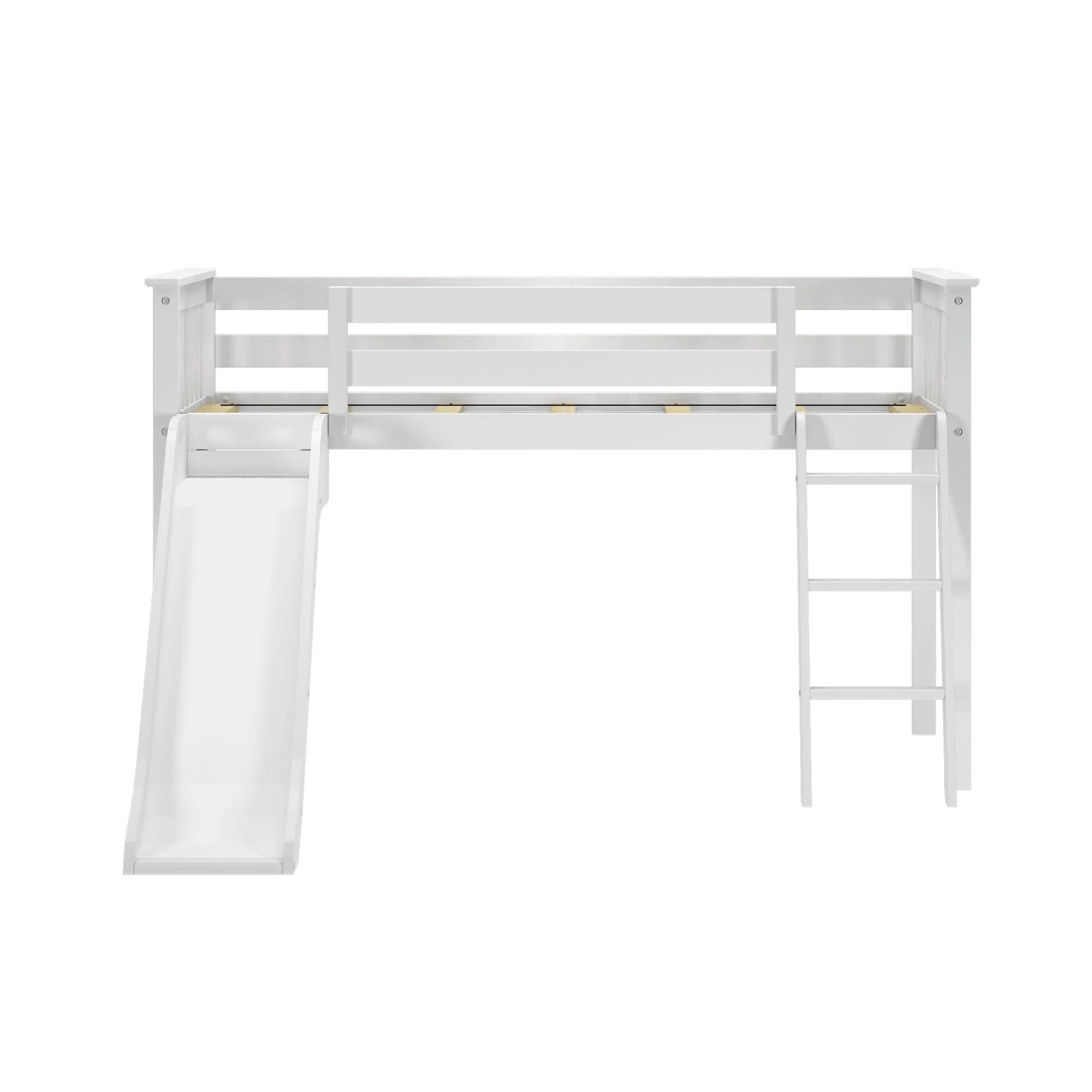 Twin Low Loft Bed with Slide & Camper Van Curtain - Image 8