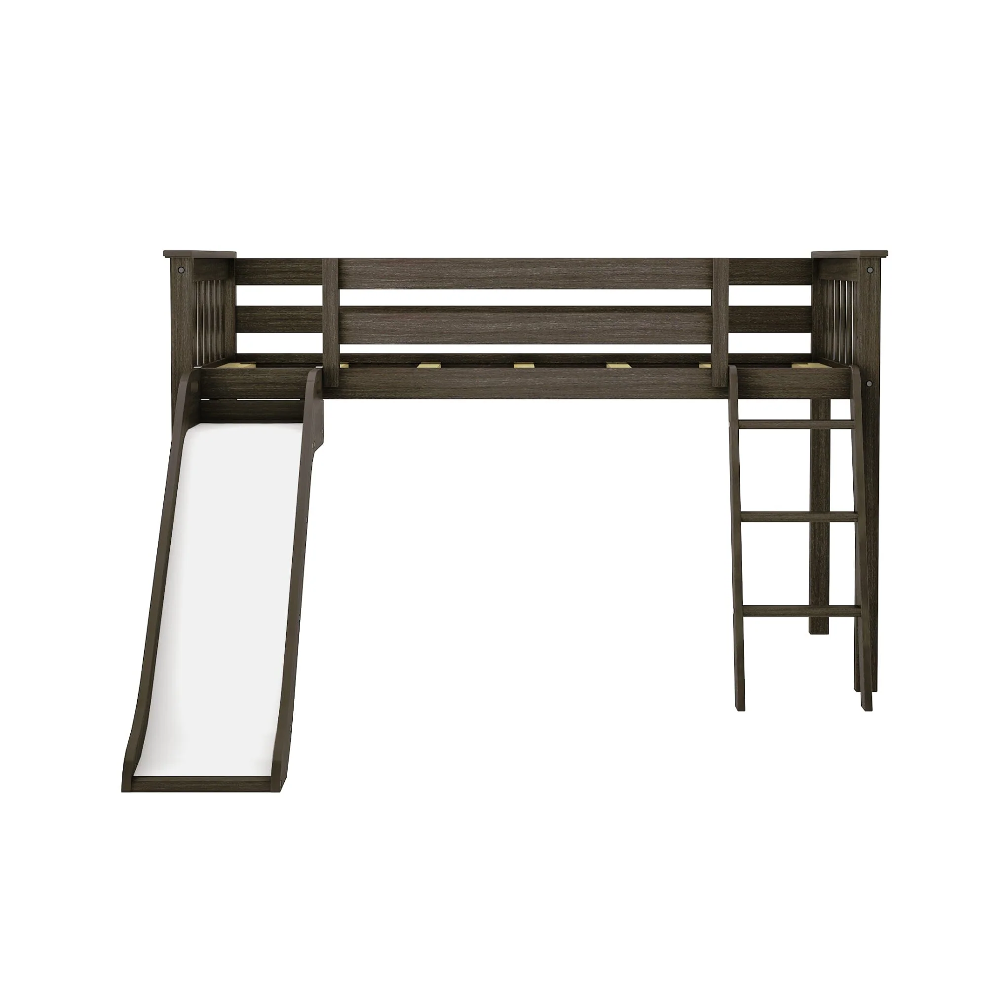Twin Low Loft Bed with Slide & Princess Curtain - Image 7