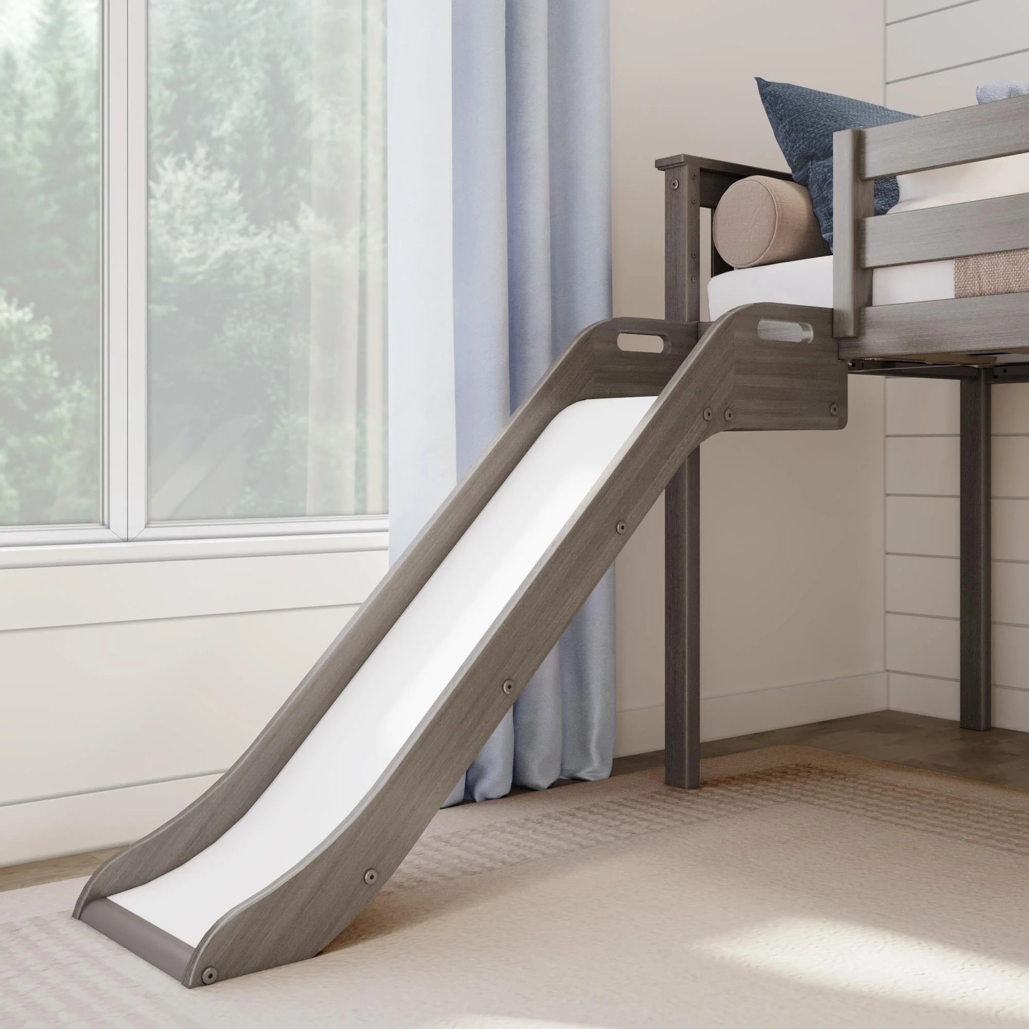 Twin Low Loft Bed With Slide & Stairs - Image 4