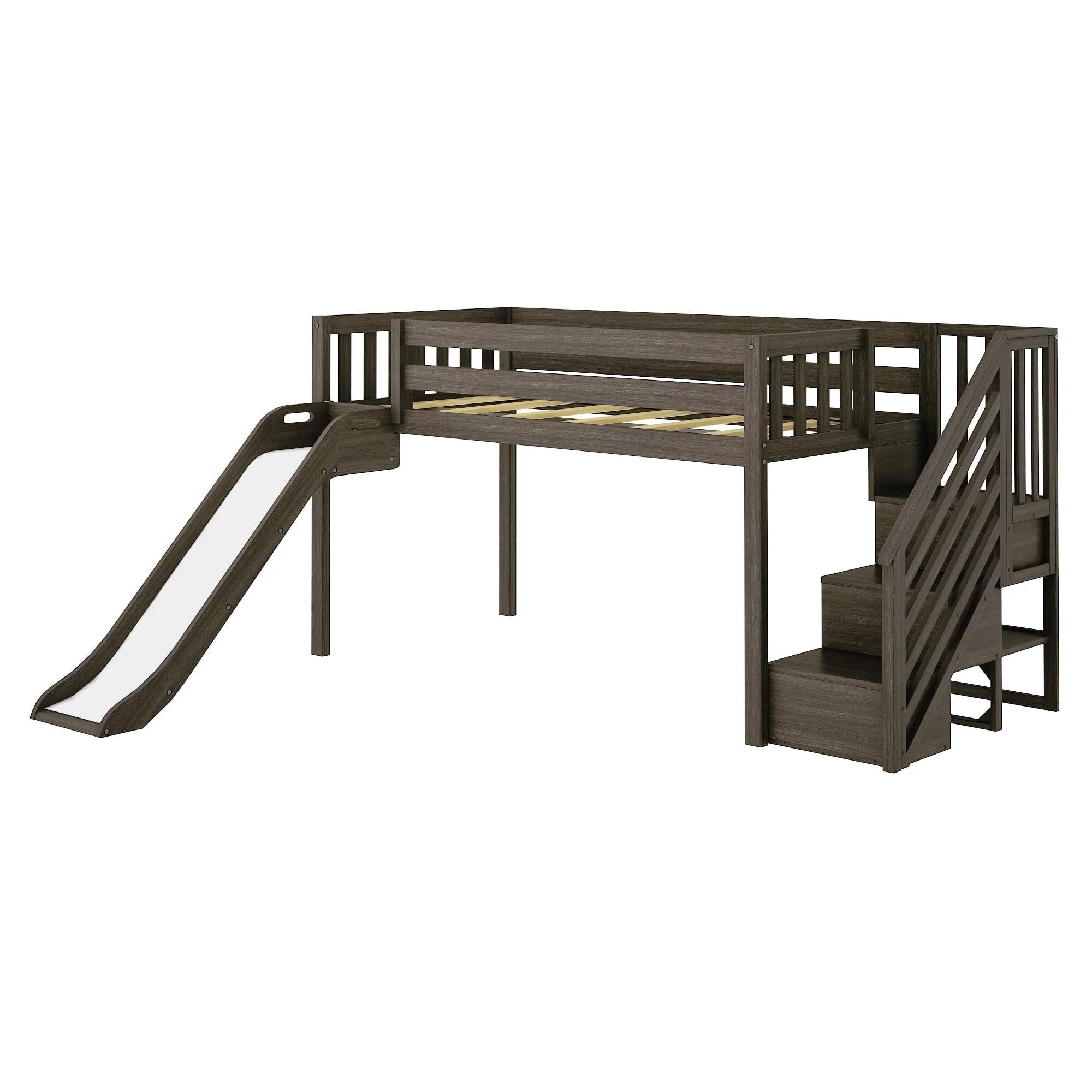 Twin Low Loft Bed With Slide & Stairs - Image 6