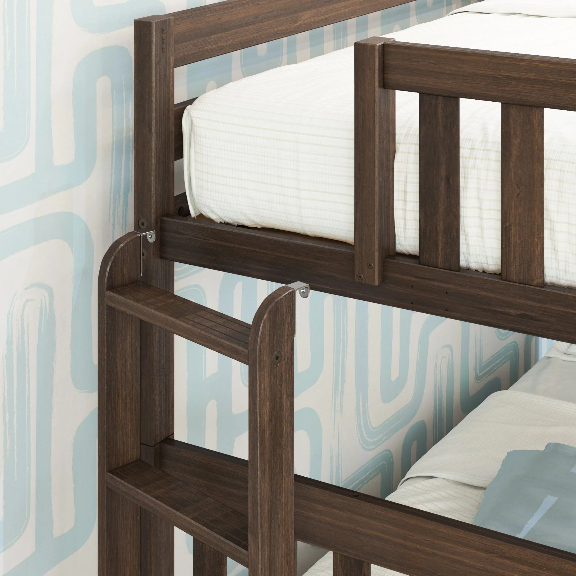 Twin Over Full Bunk Bed With Ladder on End - Image 20