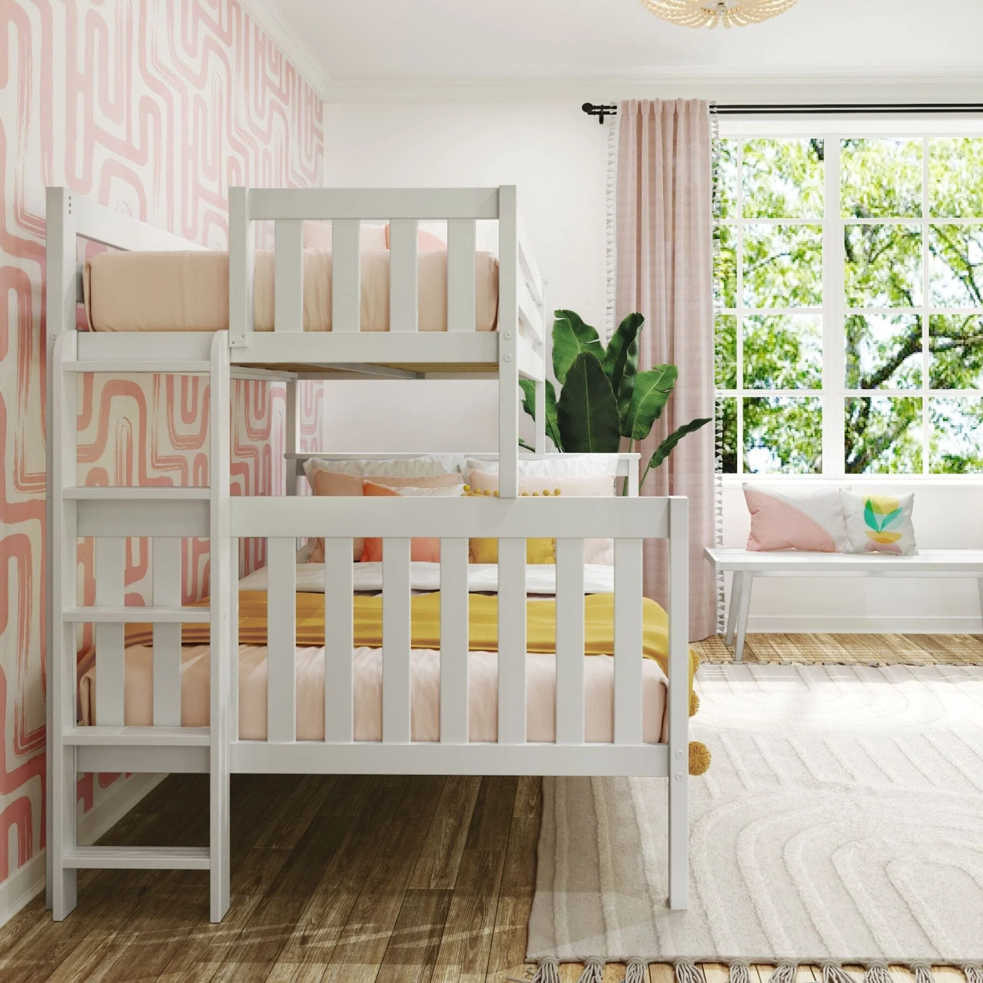 Twin Over Full Bunk Bed With Ladder on End - Image 21