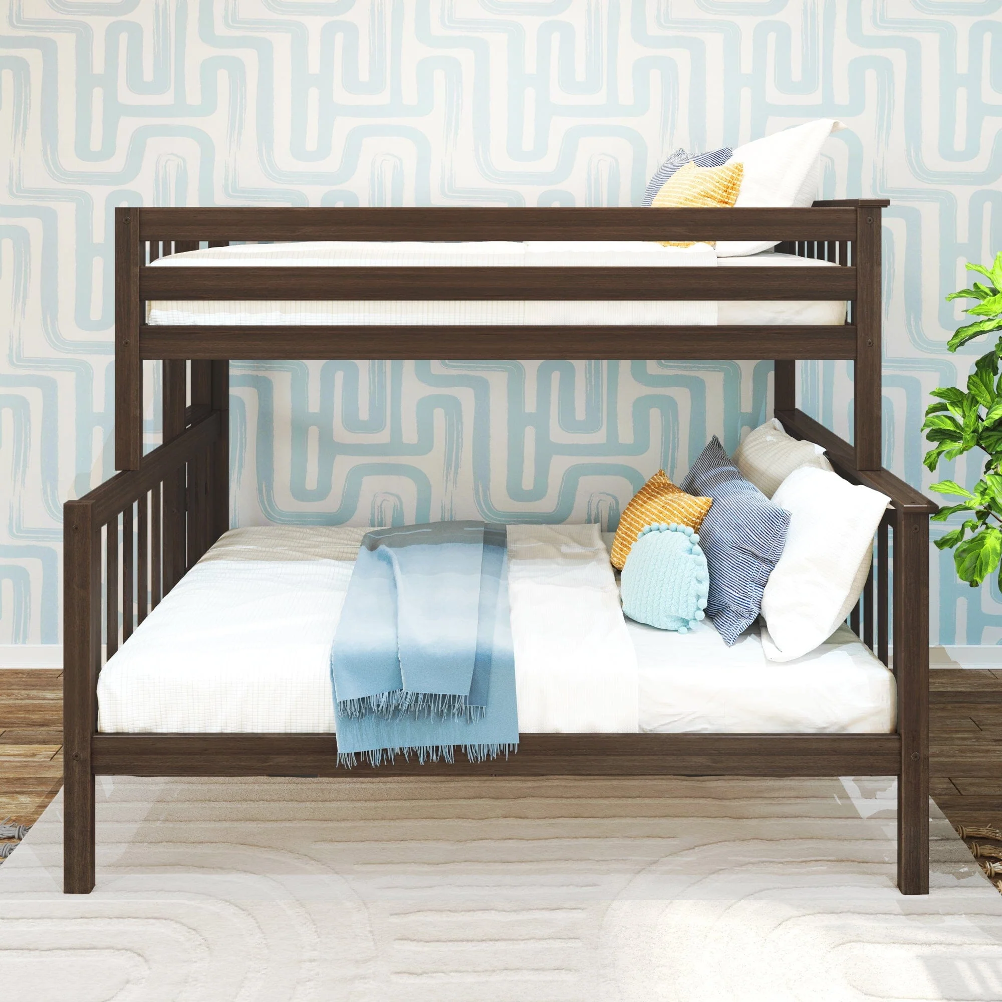 Twin Over Full Bunk Bed With Ladder on End - Image 24