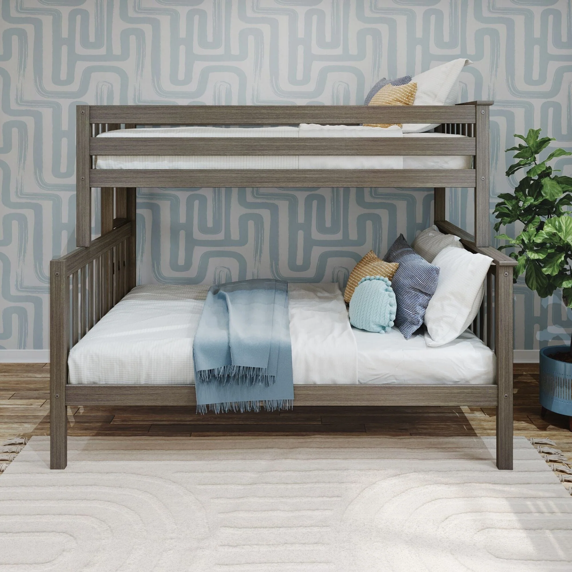 Twin Over Full Bunk Bed With Ladder on End - Image 6