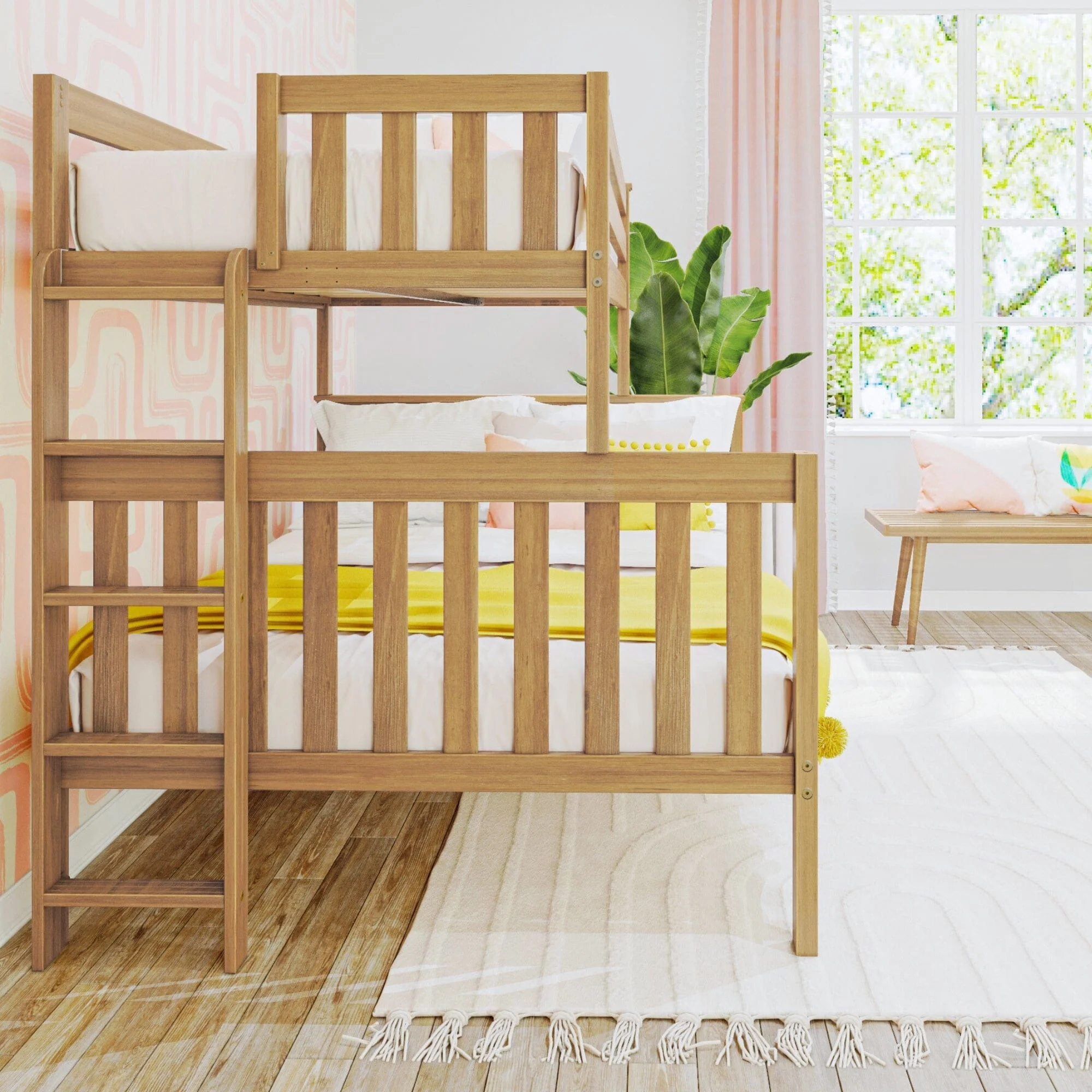 Twin Over Full Bunk Bed With Ladder on End - Image 7