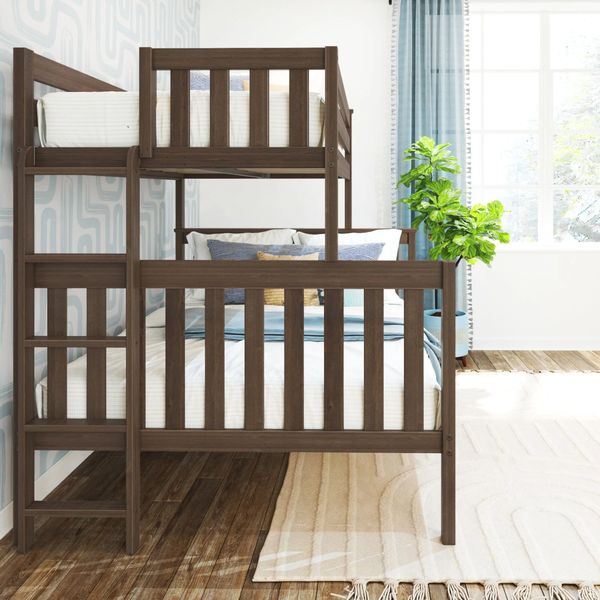 Twin Over Full Bunk Bed With Ladder on End - Image 8