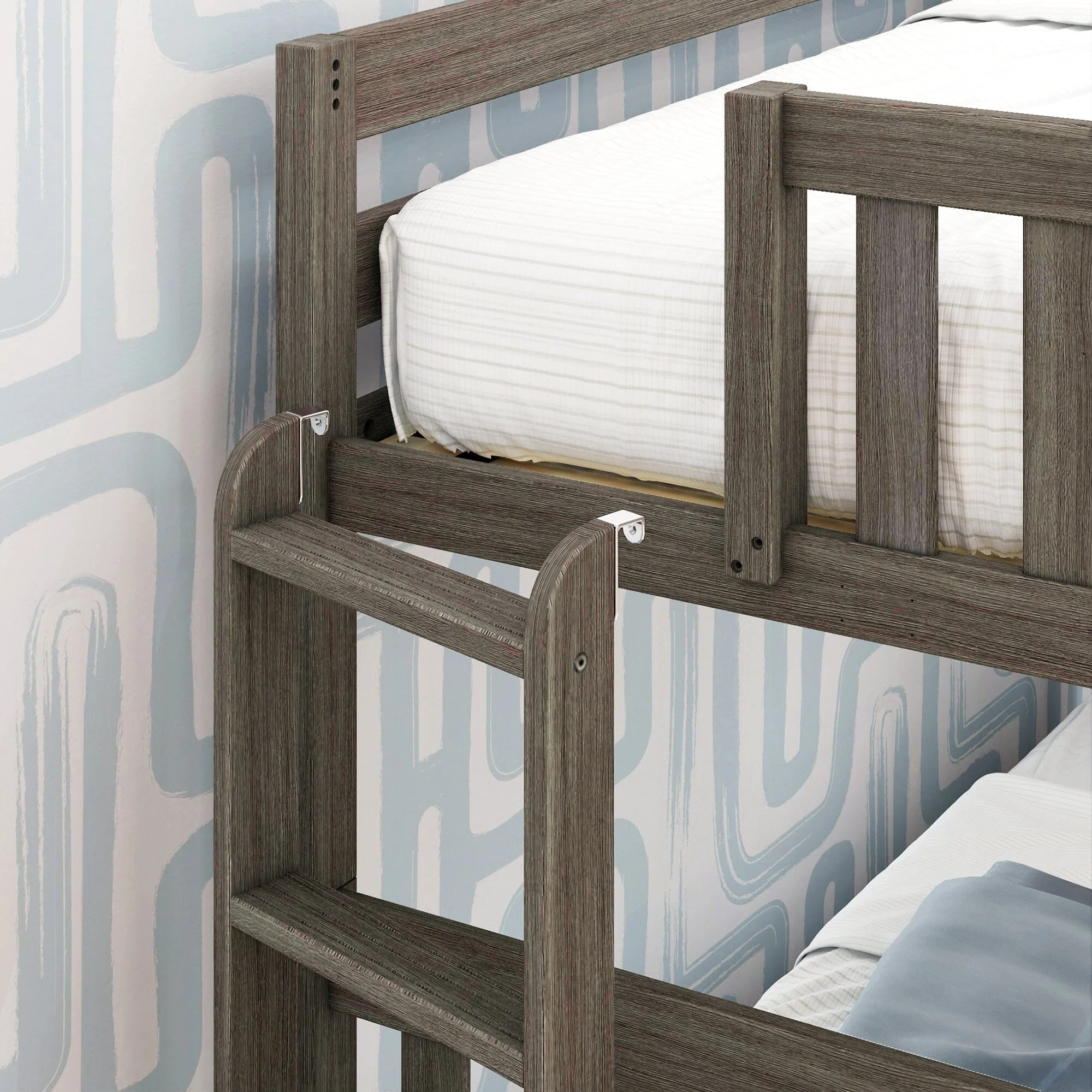 Twin Over Full Bunk Bed With Storage Drawers & Ladder on End - Image 20